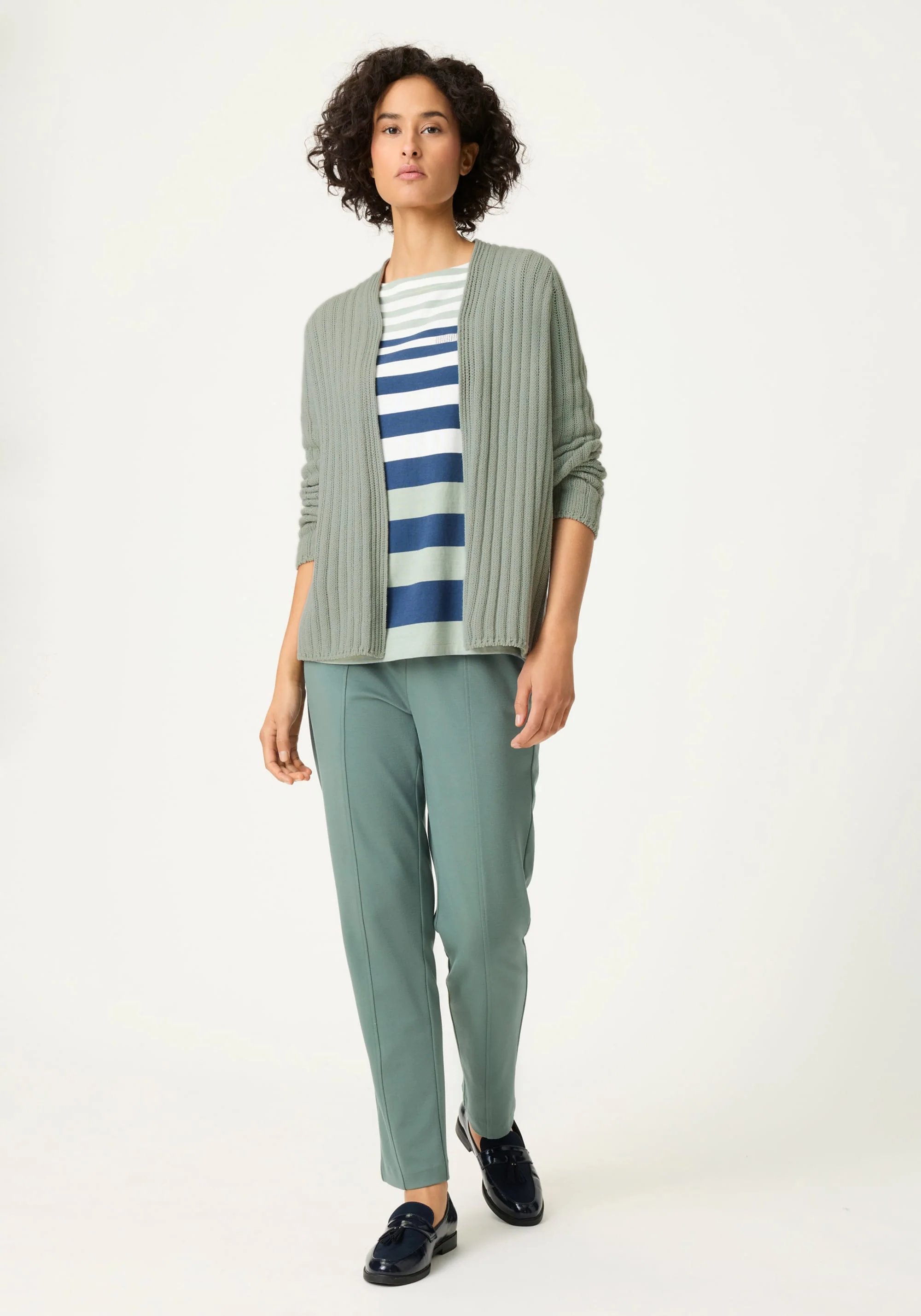 Rib Knit Open Front Cardigan - Image 5