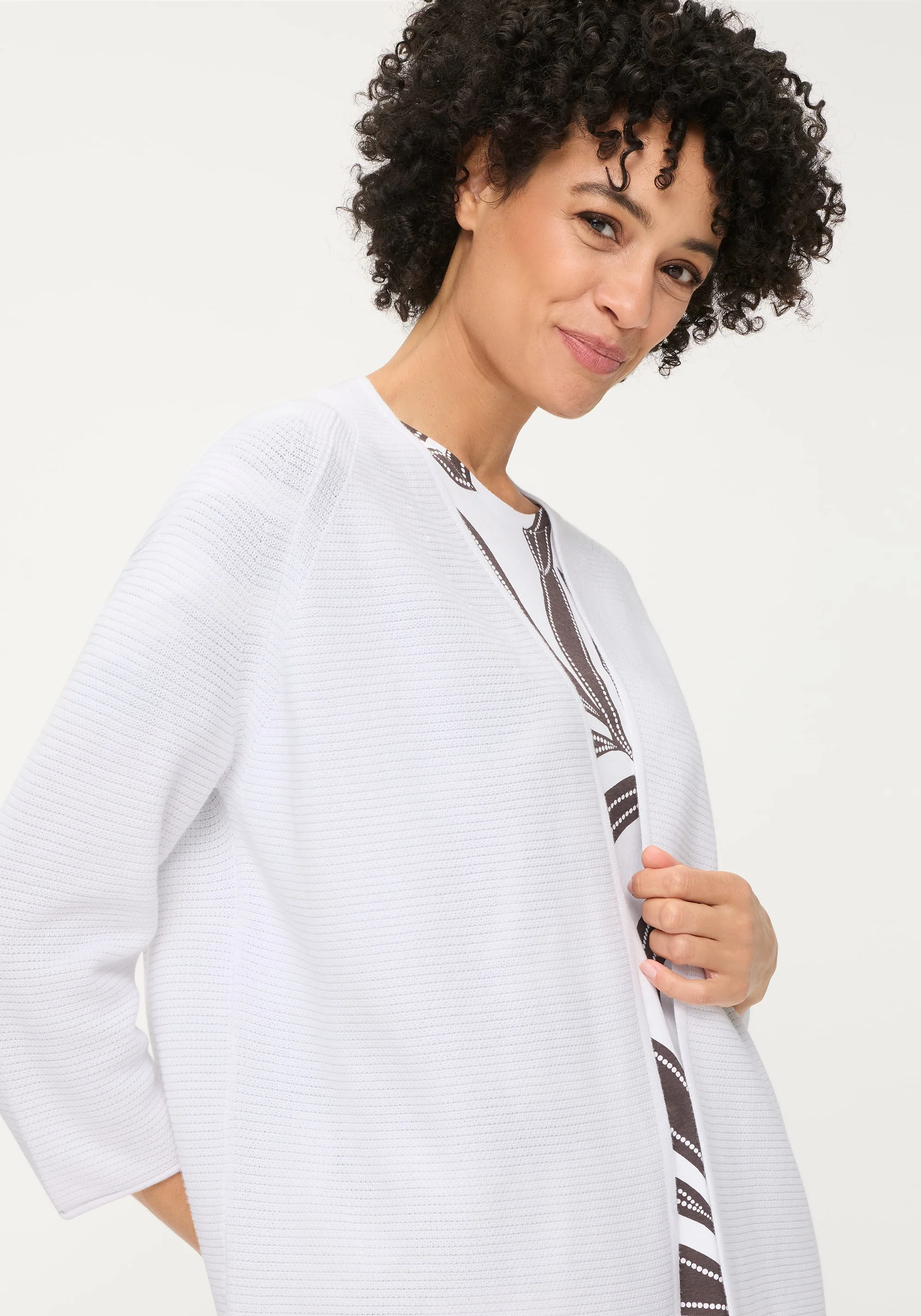 Rib Knit Open Front Cardigan - Image 4
