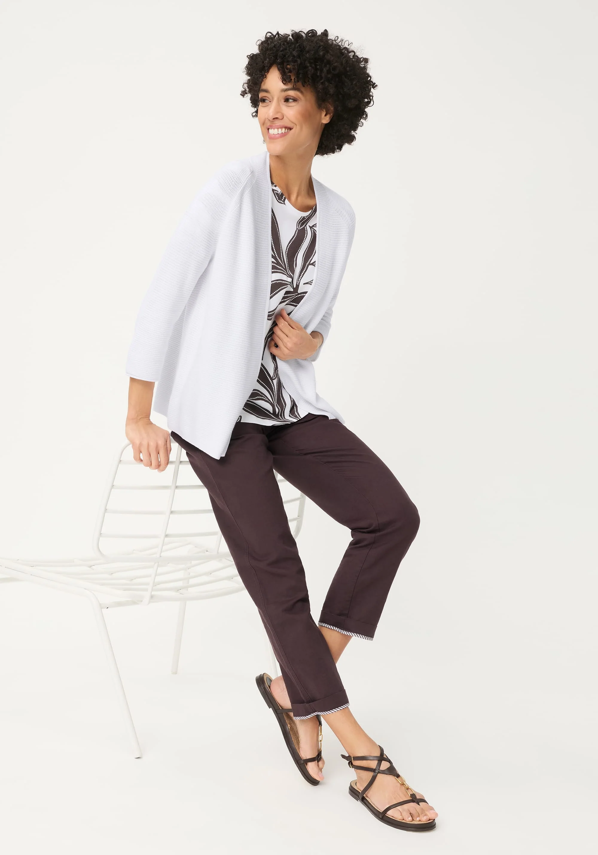 Rib Knit Open Front Cardigan - Image 5