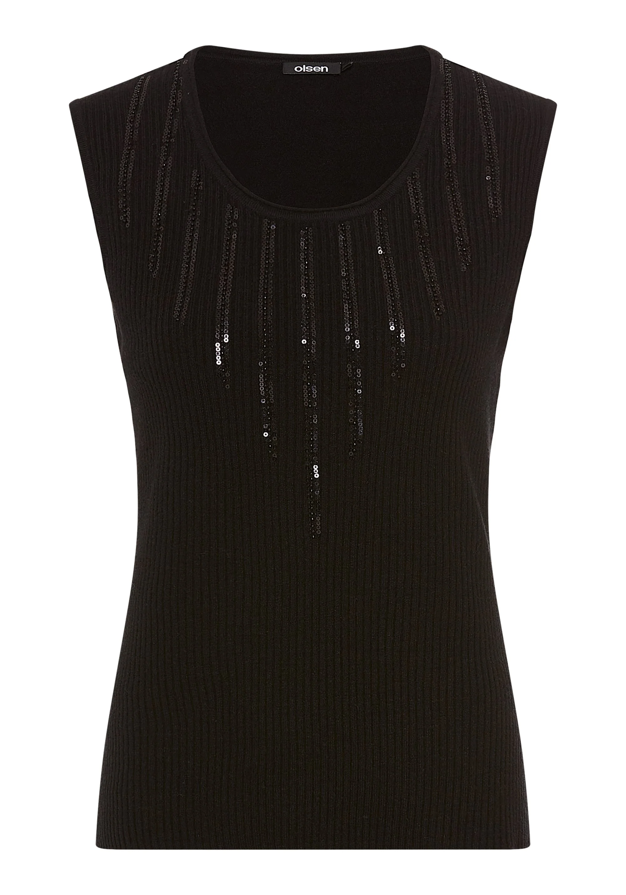 Rib Knit Shell with Sequin Detail - Image 5