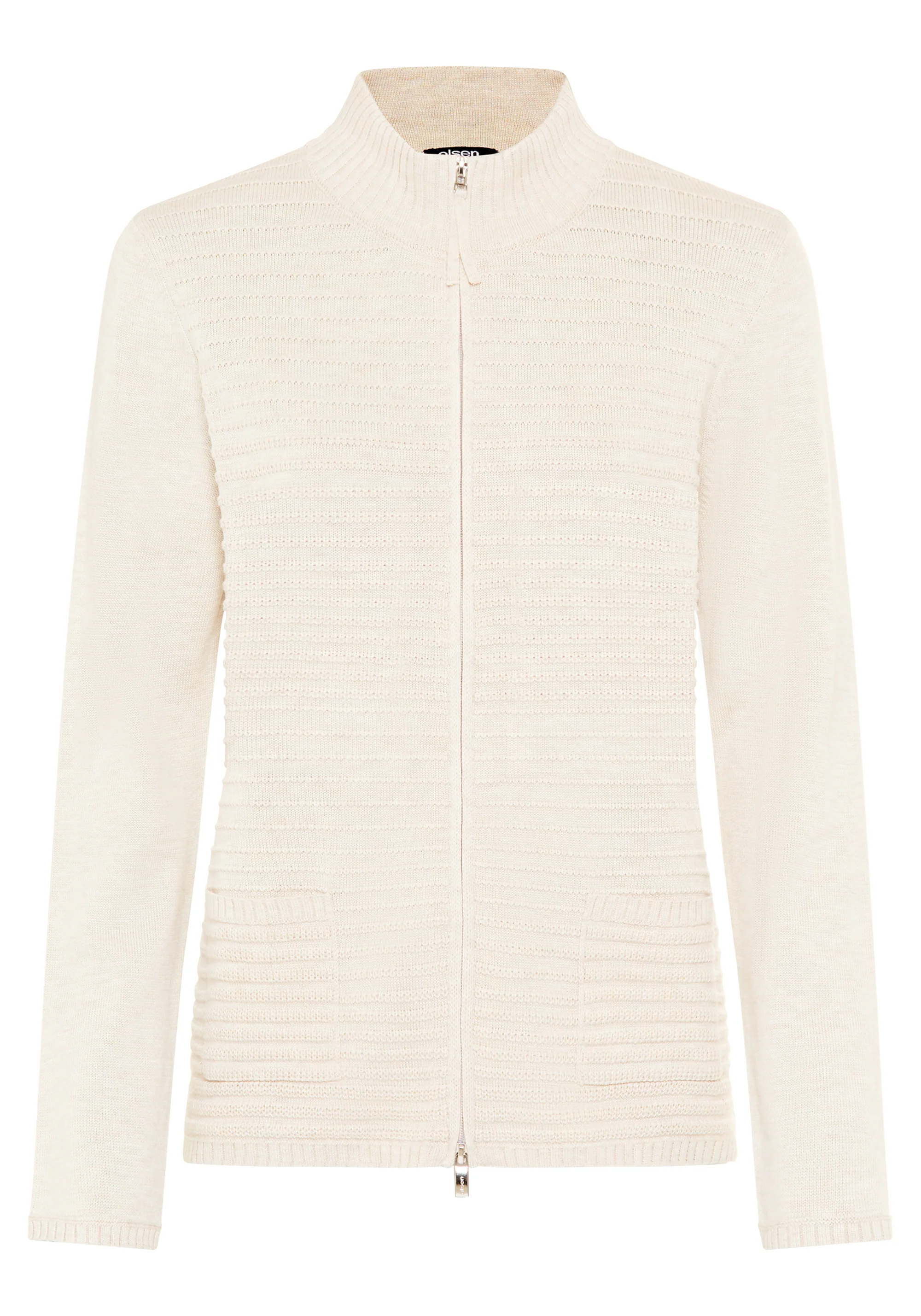 Rib Knit Zip Front Cardigan - Image 3