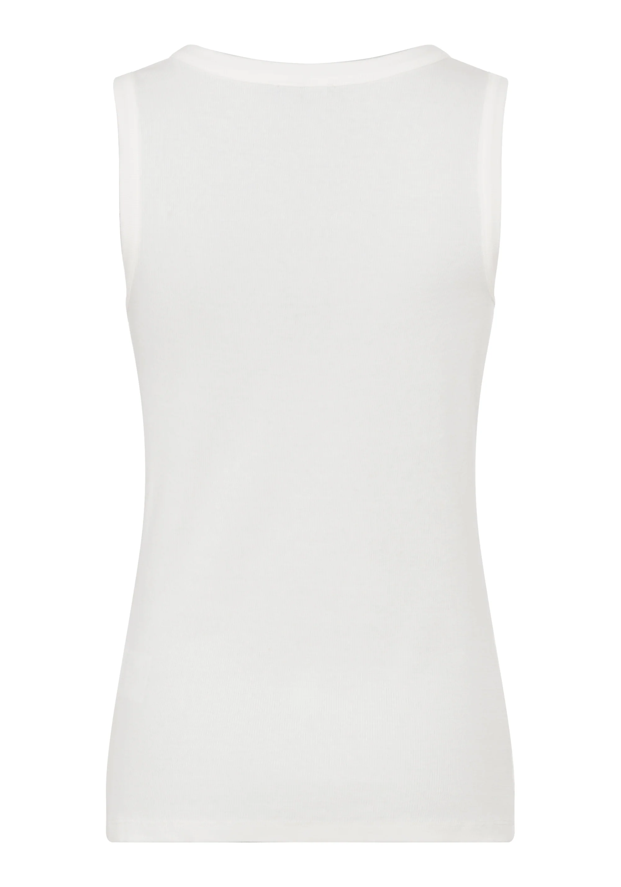 Ribbed Knit Rounded V-Neck Shell - Image 3