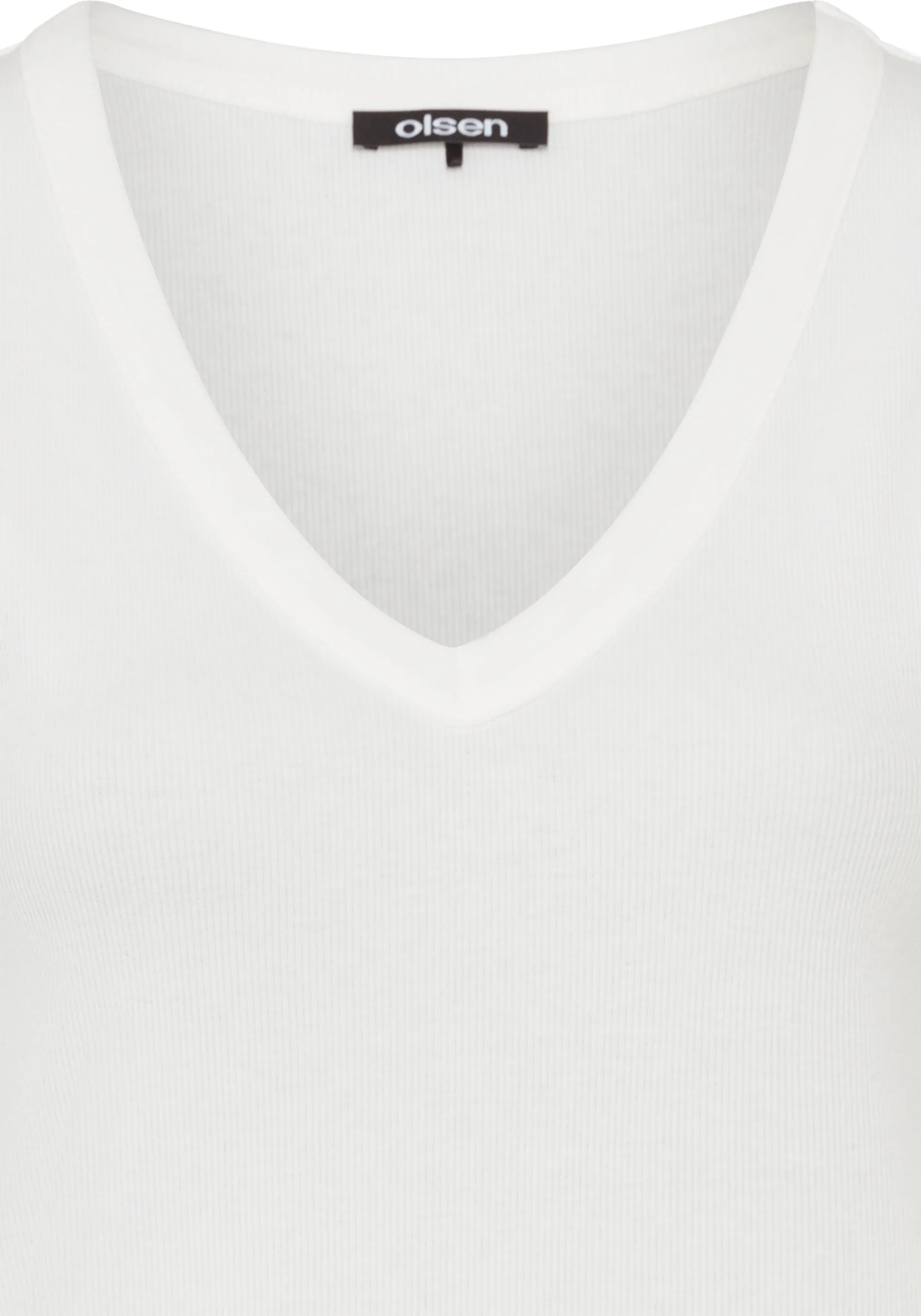 Ribbed Knit Rounded V-Neck Shell - Image 4