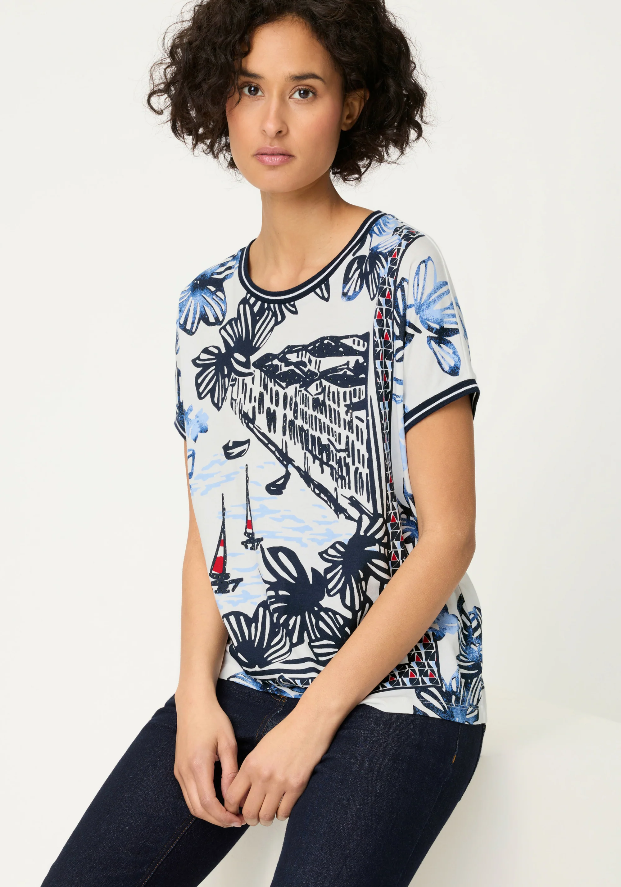 Riviera Scene Print T-Shirt