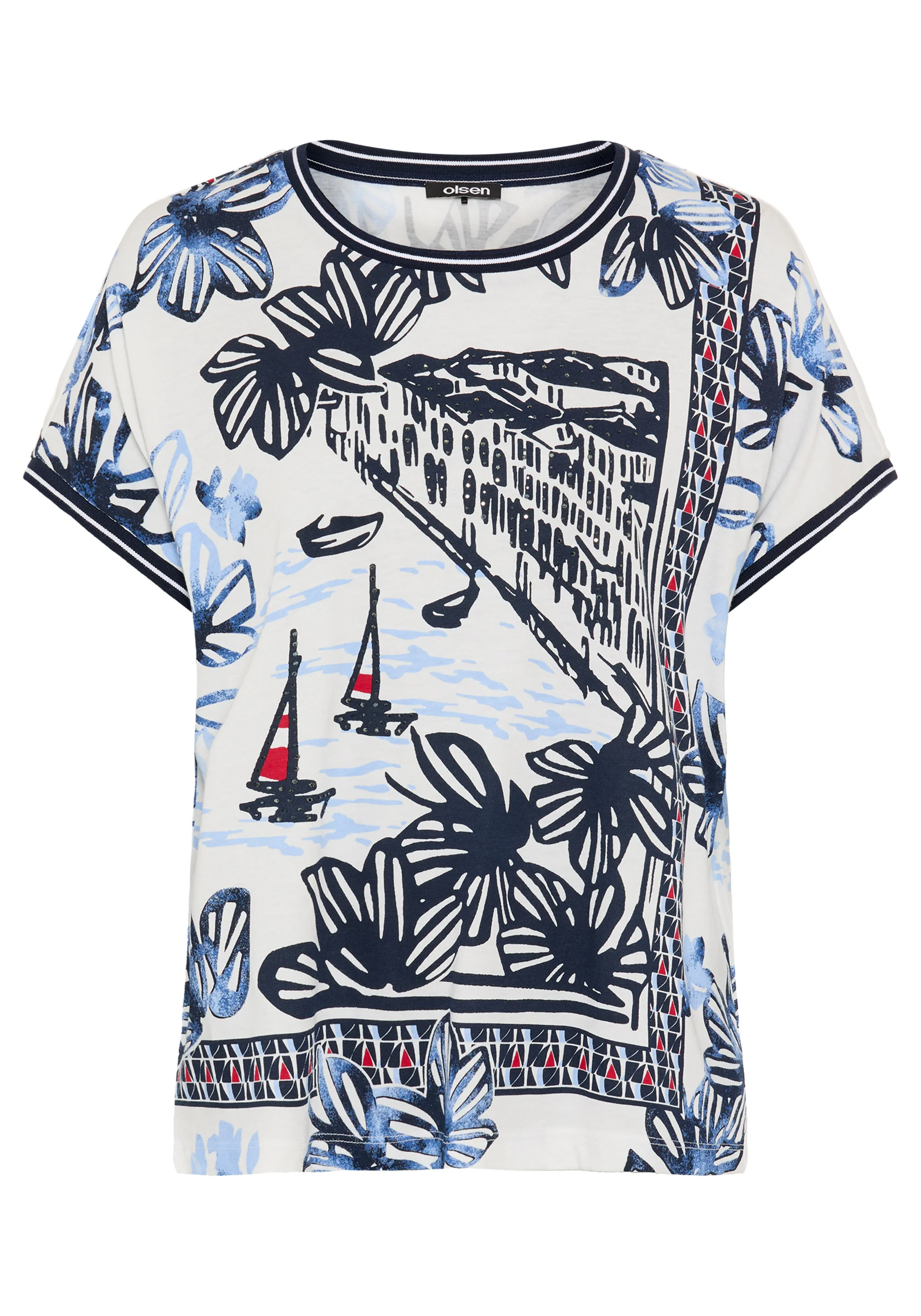 Riviera Scene Print T-Shirt - Image 5