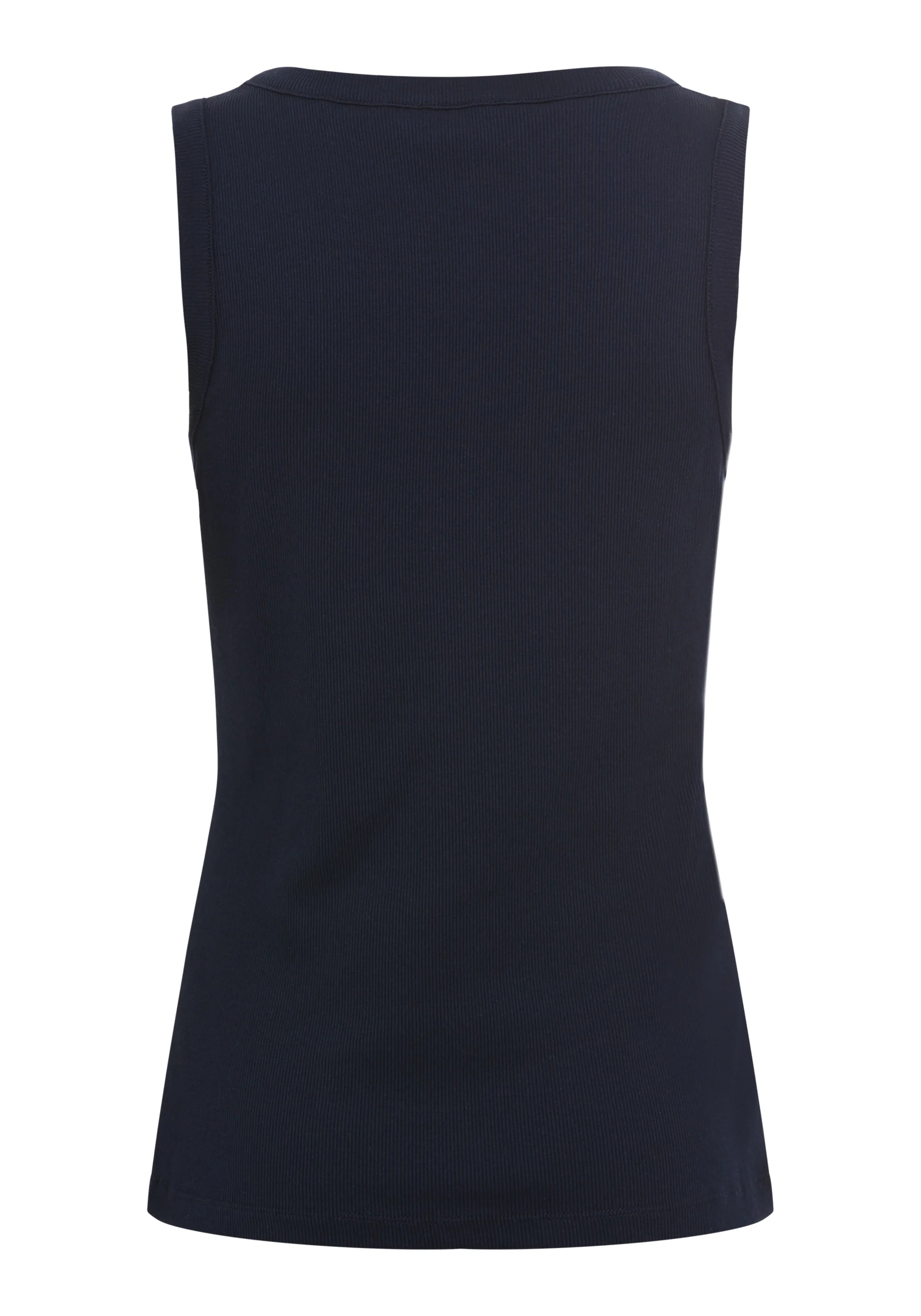 Rounded V-Neck Rib Knit Shell - Image 2