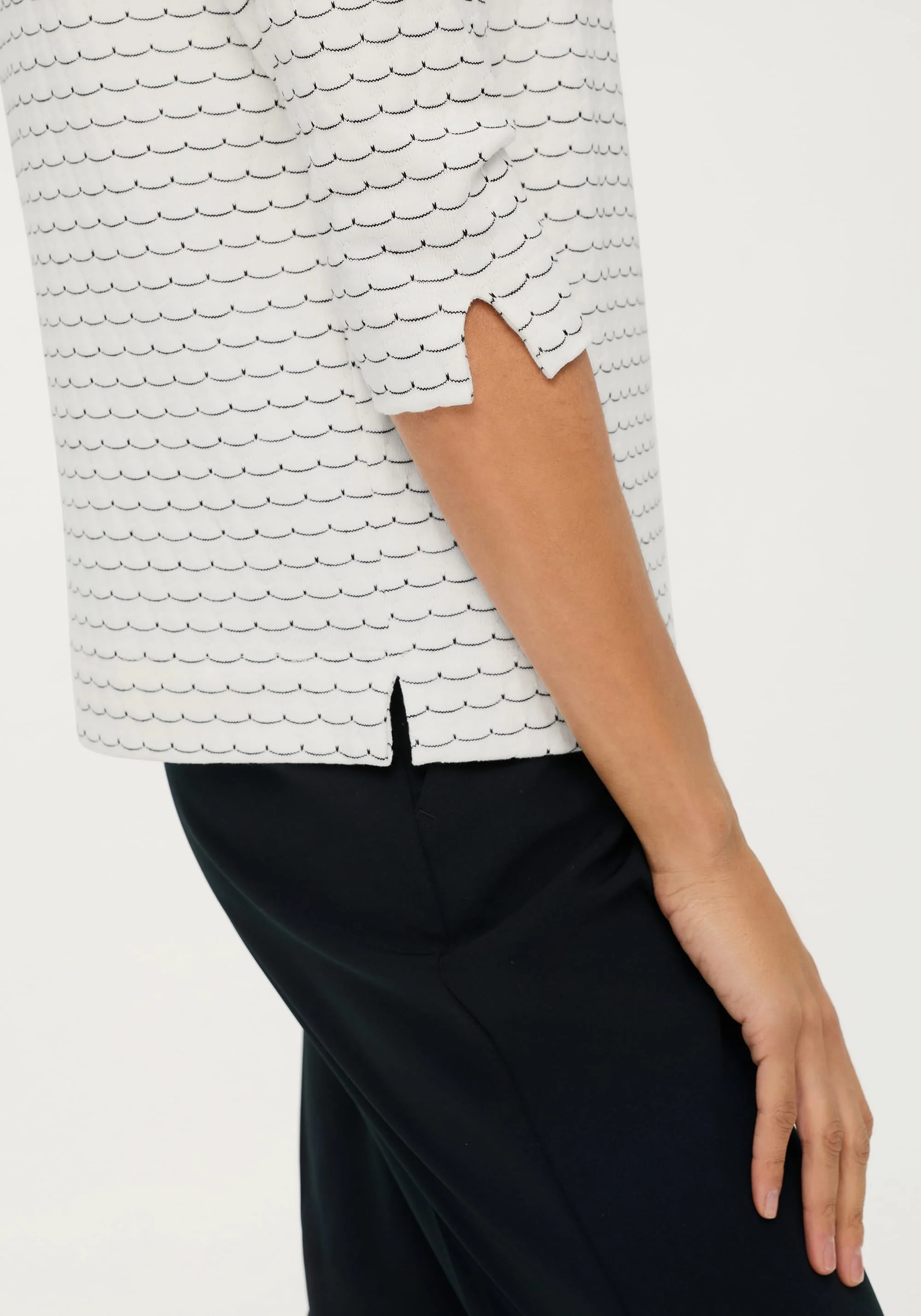 Scallop Stripe Jersey Top - Image 4