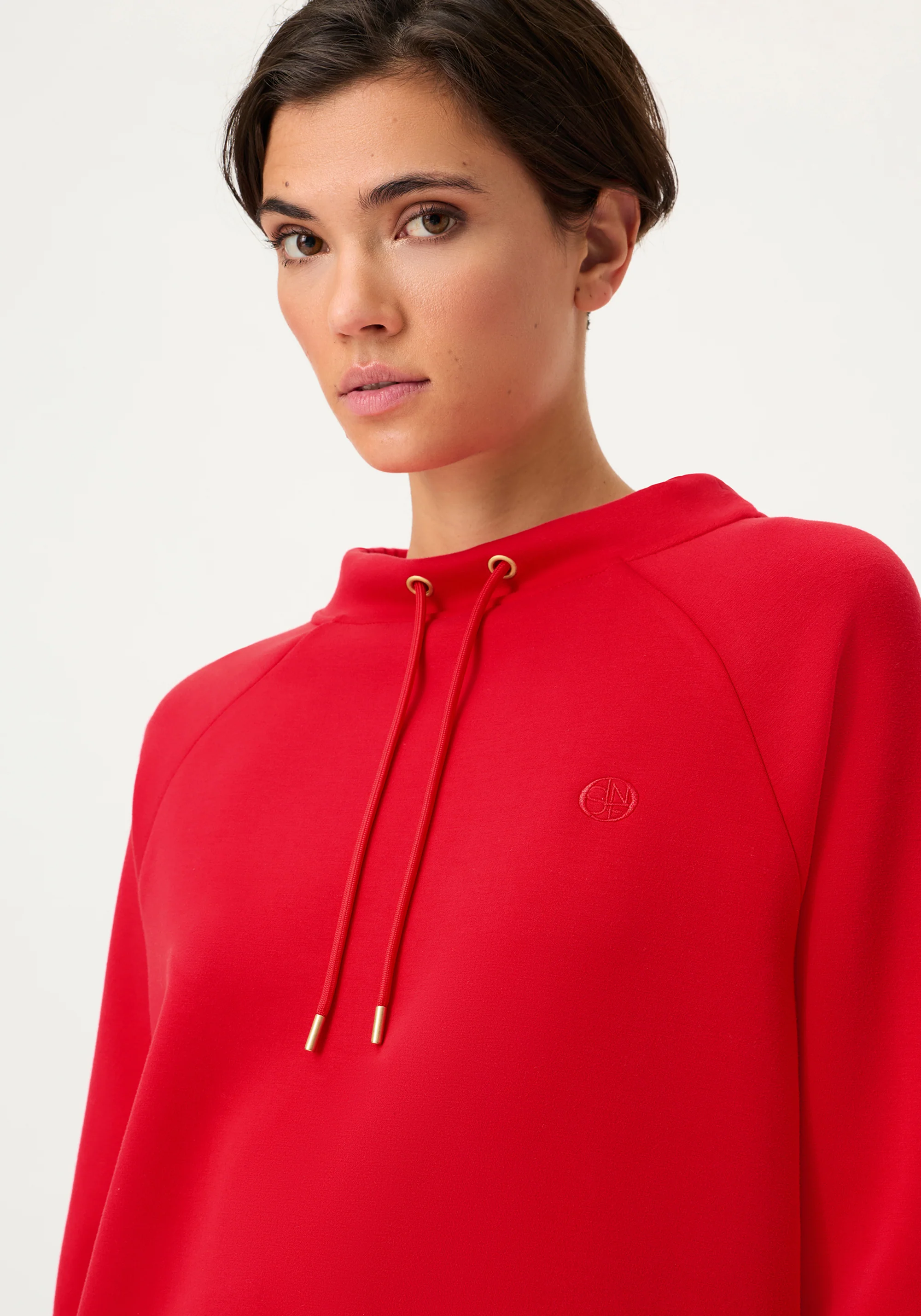Scuba Jersey Funnel Neck Top