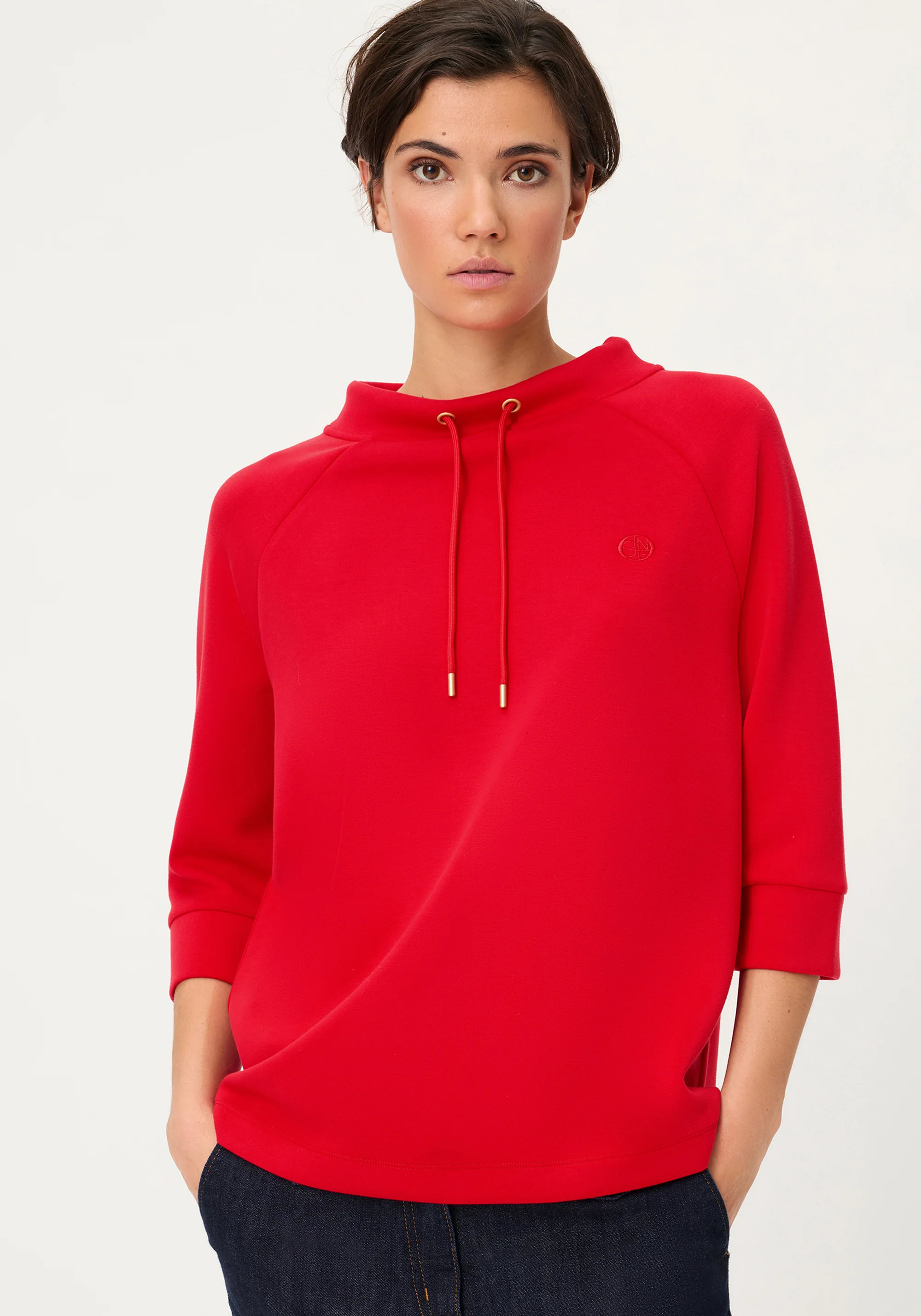 Scuba Jersey Funnel Neck Top - Image 2
