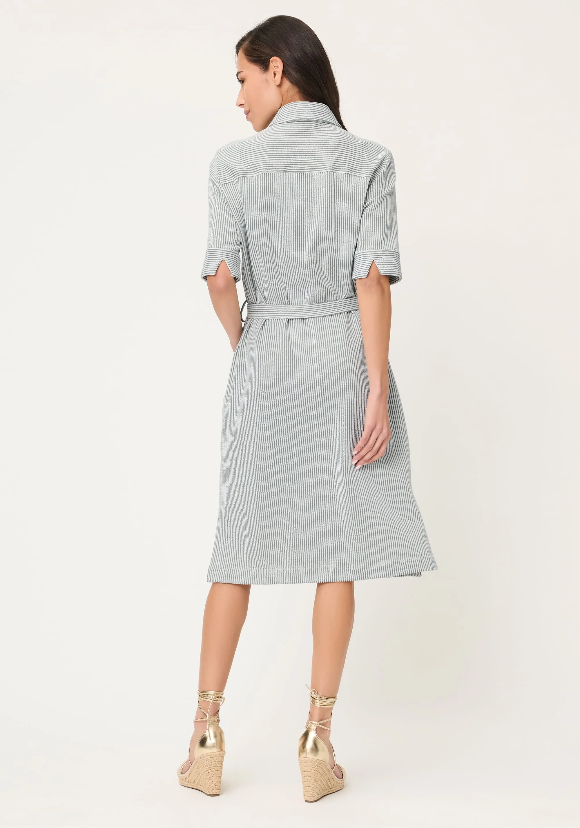 Seersucker Shirt Dress - Image 3