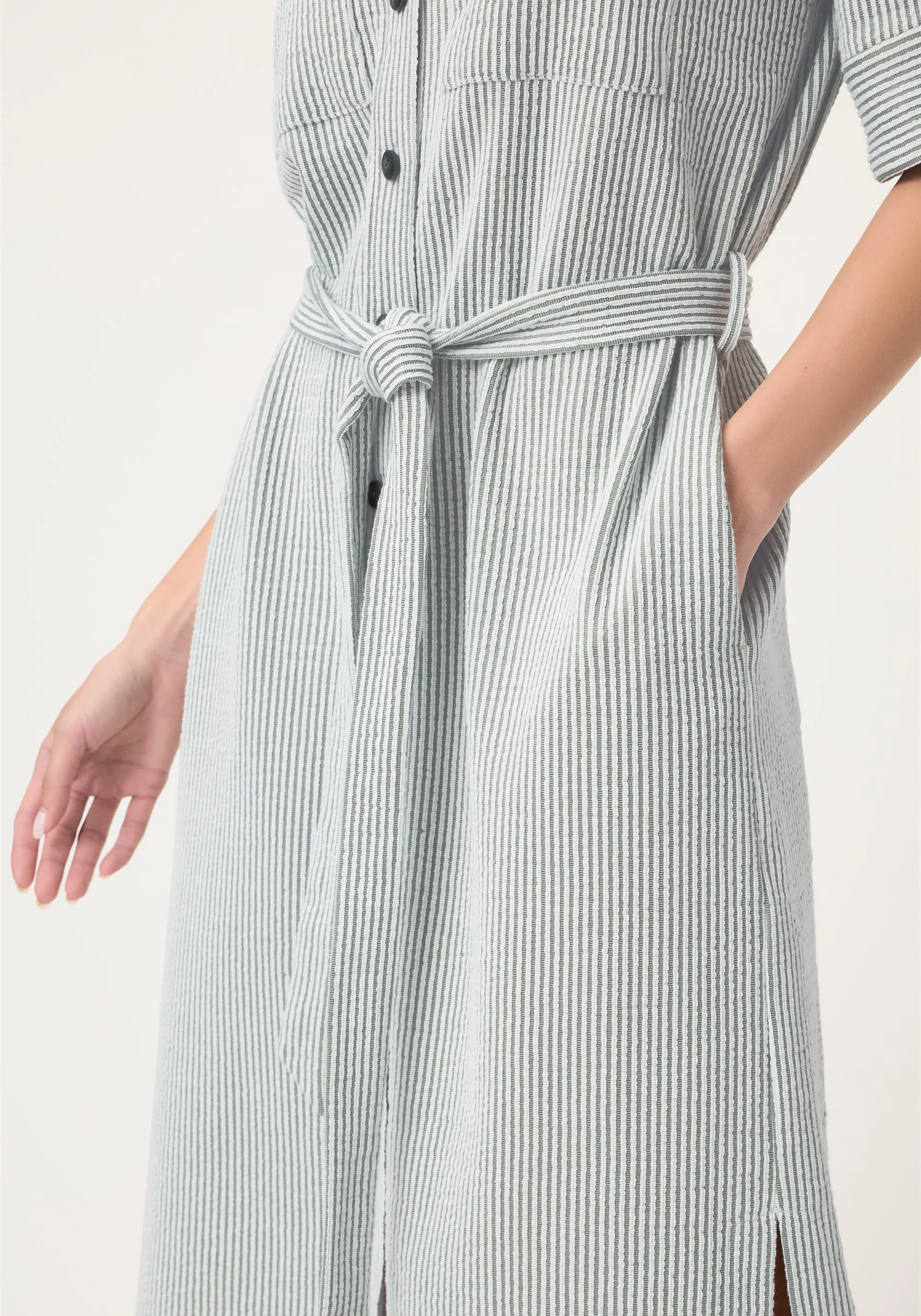 Seersucker Shirt Dress - Image 5