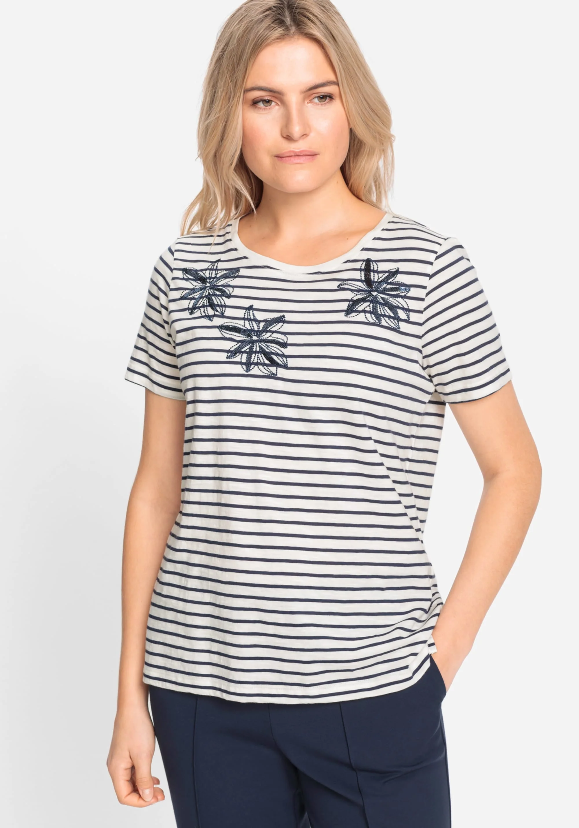 Sequin and Stripe T-Shirt - Image 2