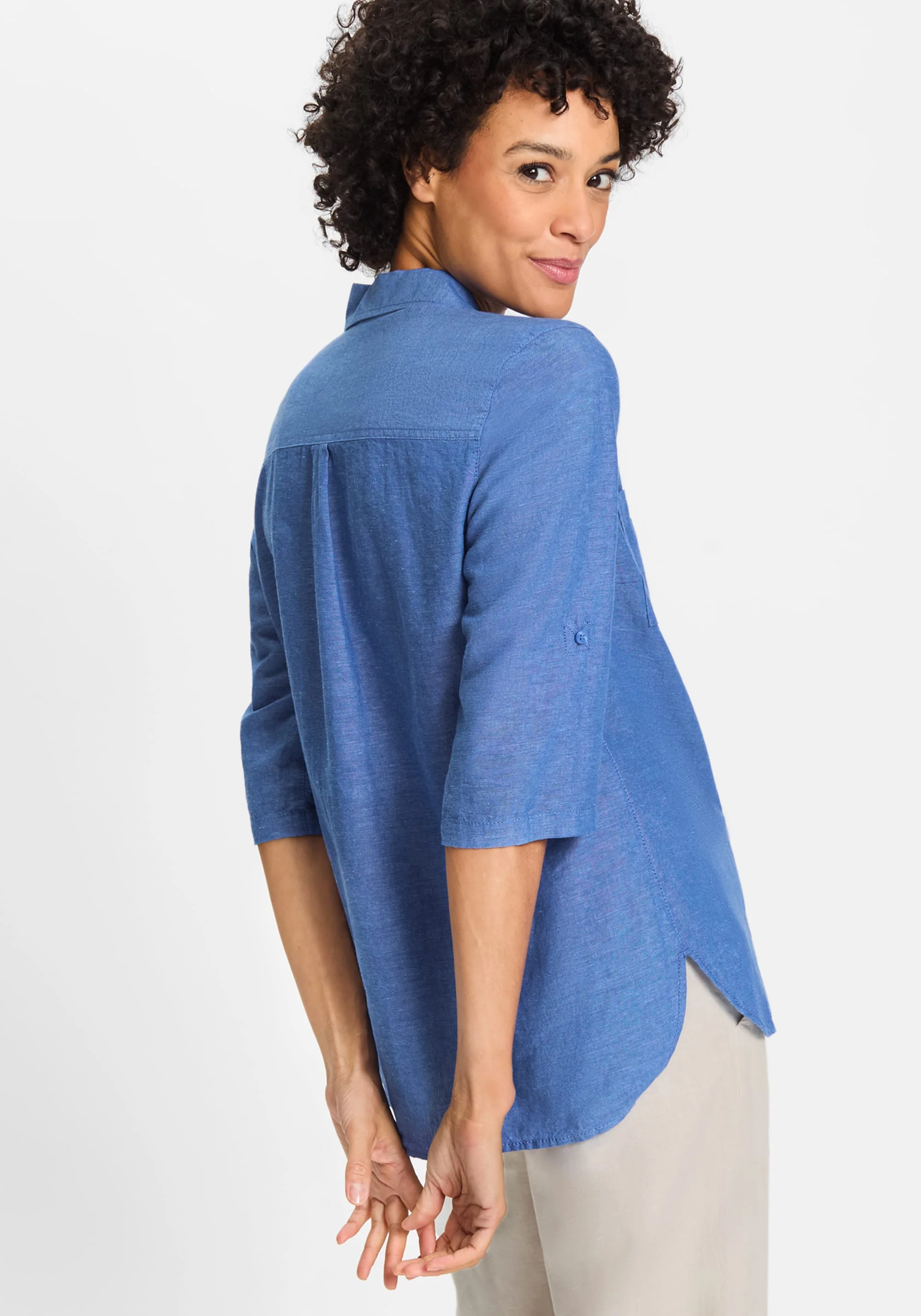 Shirt with Rolled Sleeve Tab Detail - Image 2