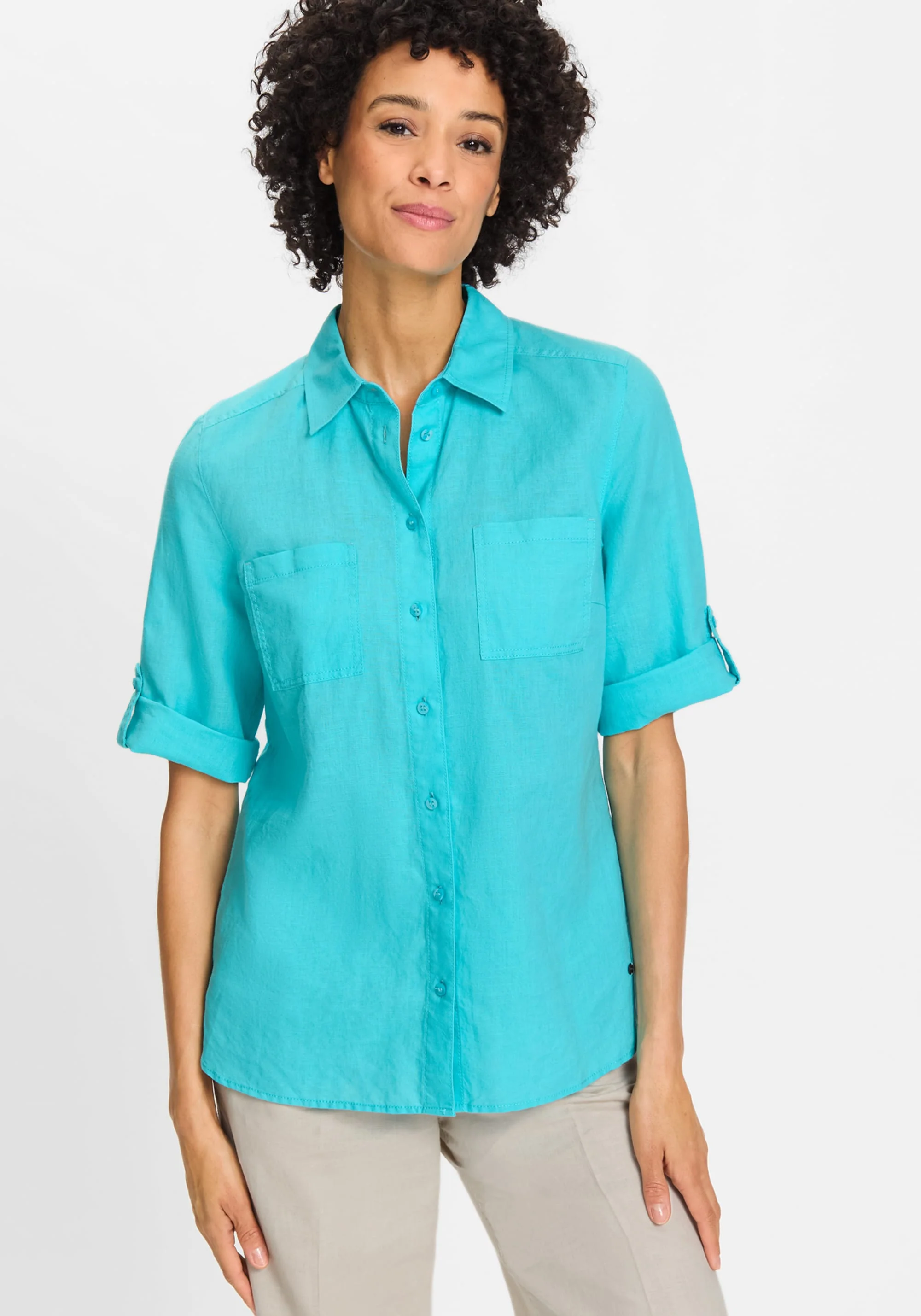Shirt with Rolled Sleeve Tab Detail - Image 7