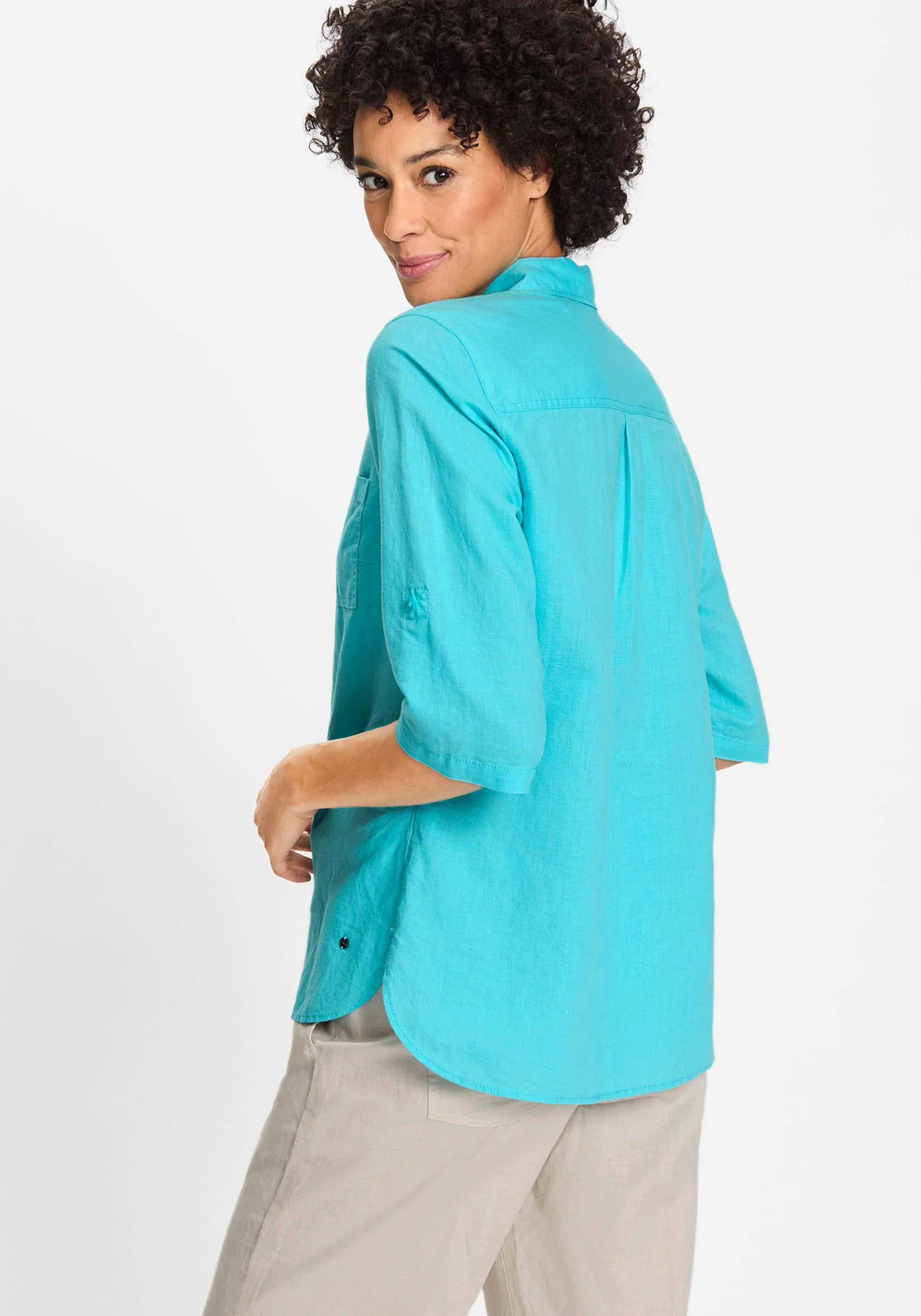 Shirt with Rolled Sleeve Tab Detail - Image 8