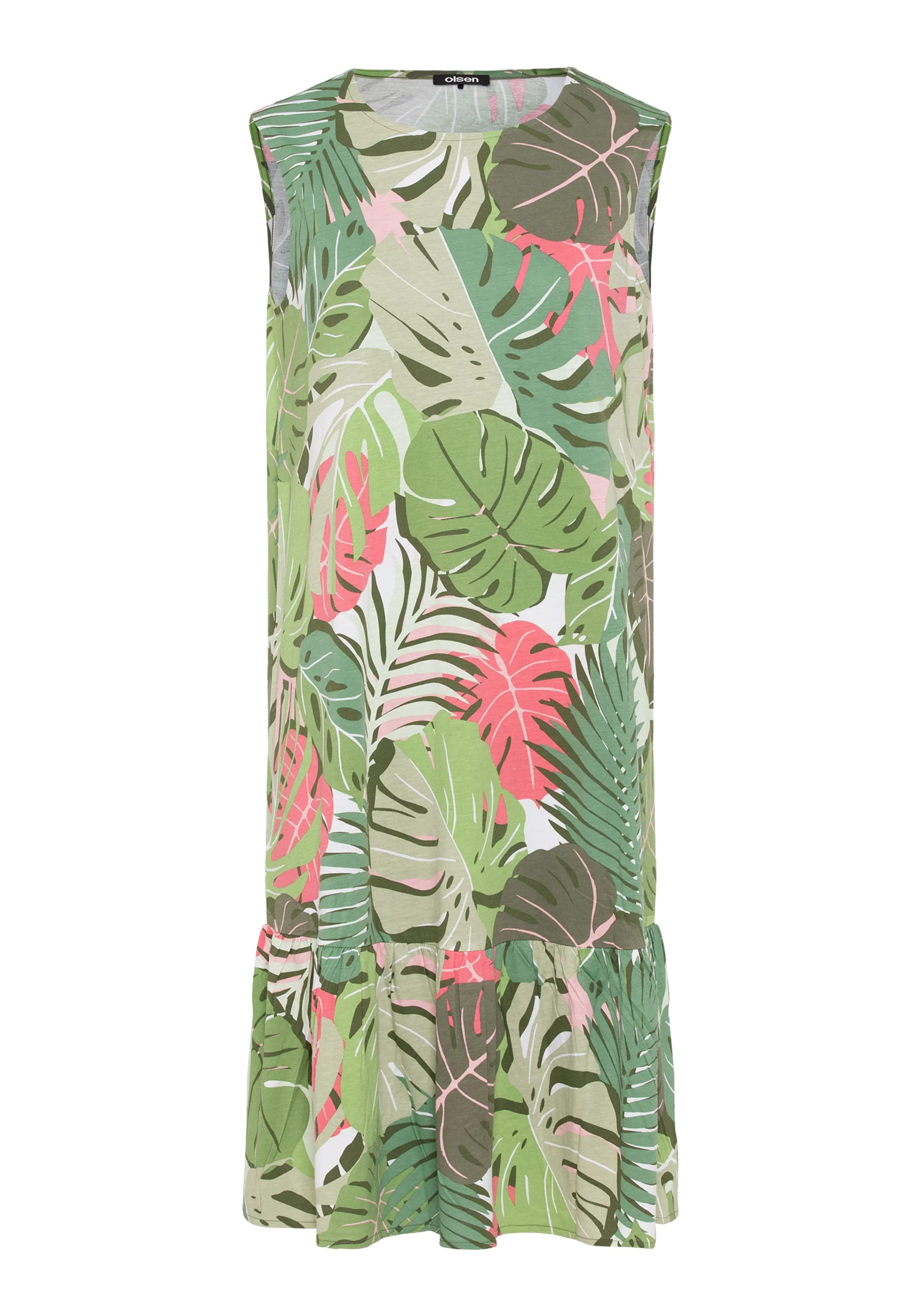 Sleeveless Jungle Leaf Print Dress - Image 3
