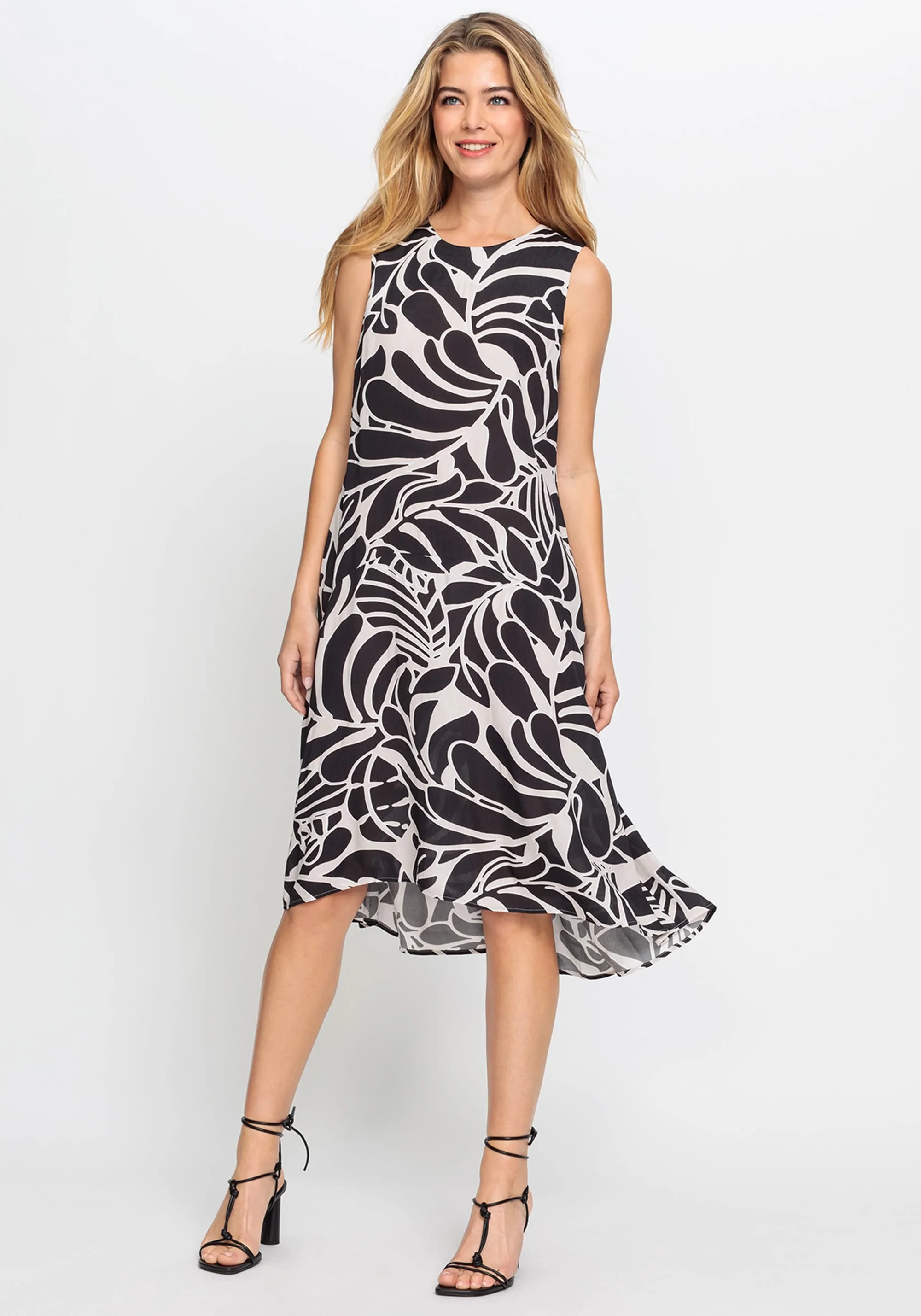Sleeveless Printed A-Line Dress