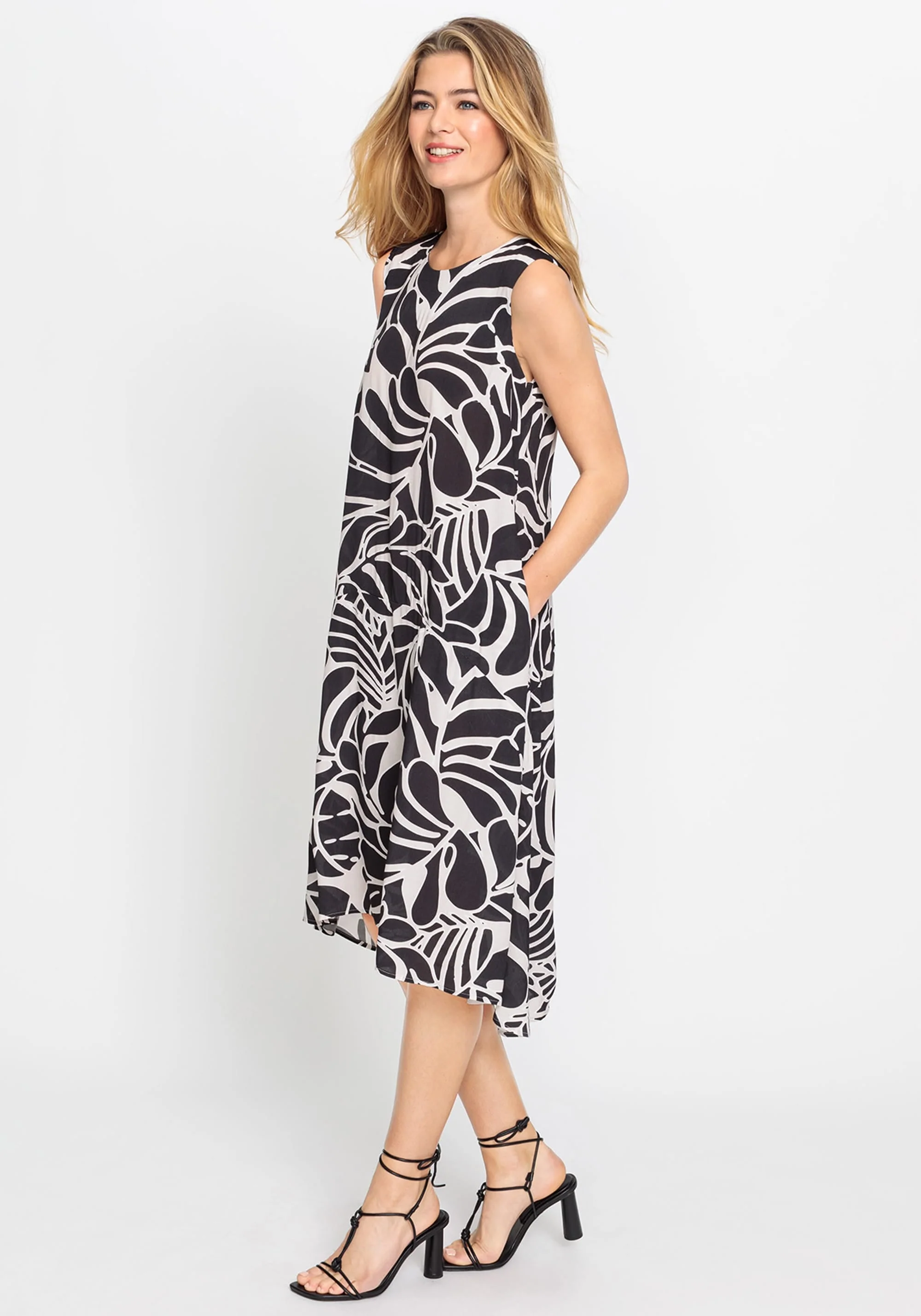 Sleeveless Printed A-Line Dress - Image 2