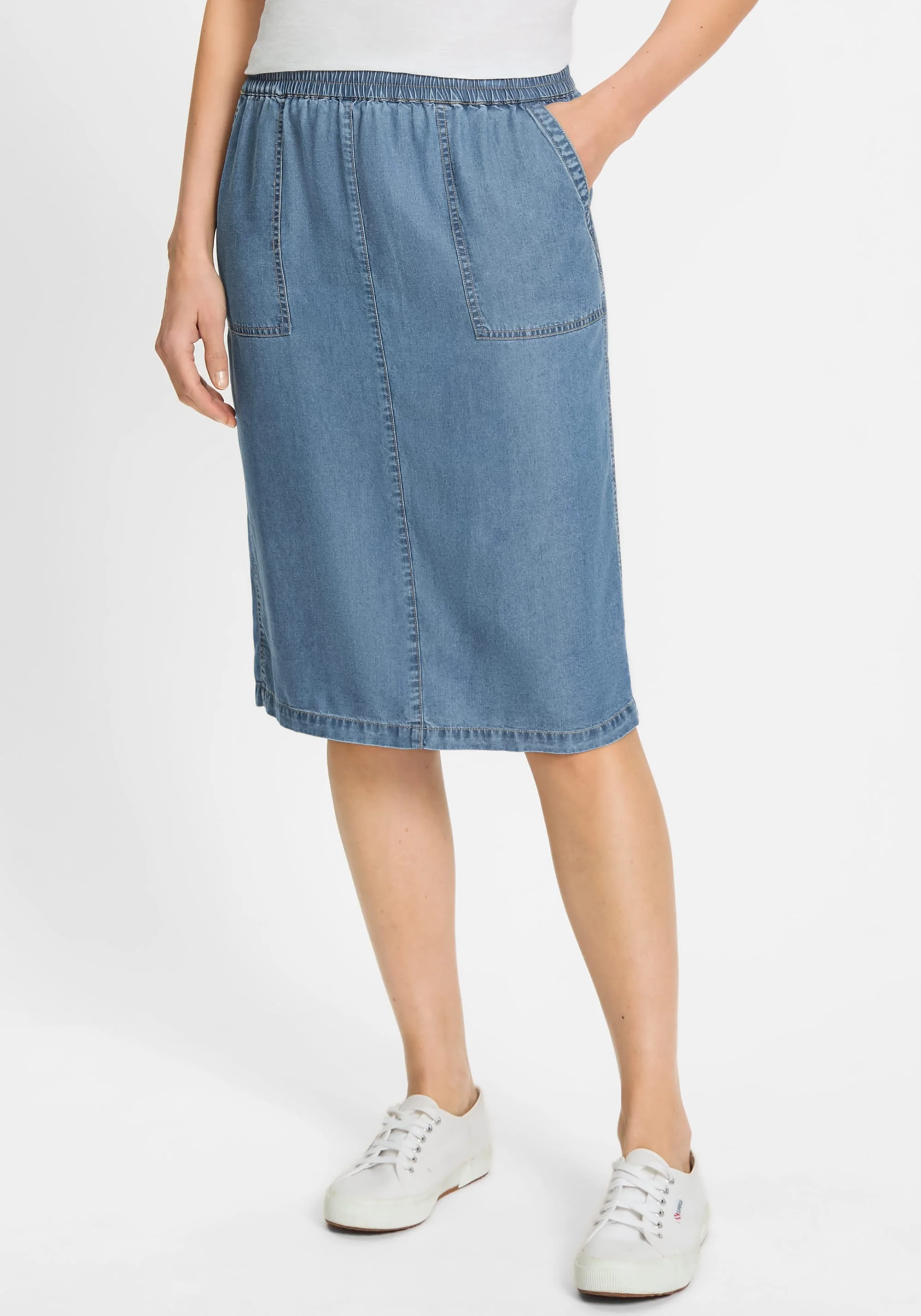 Soft Denim Pull-On Skirt - Image 2