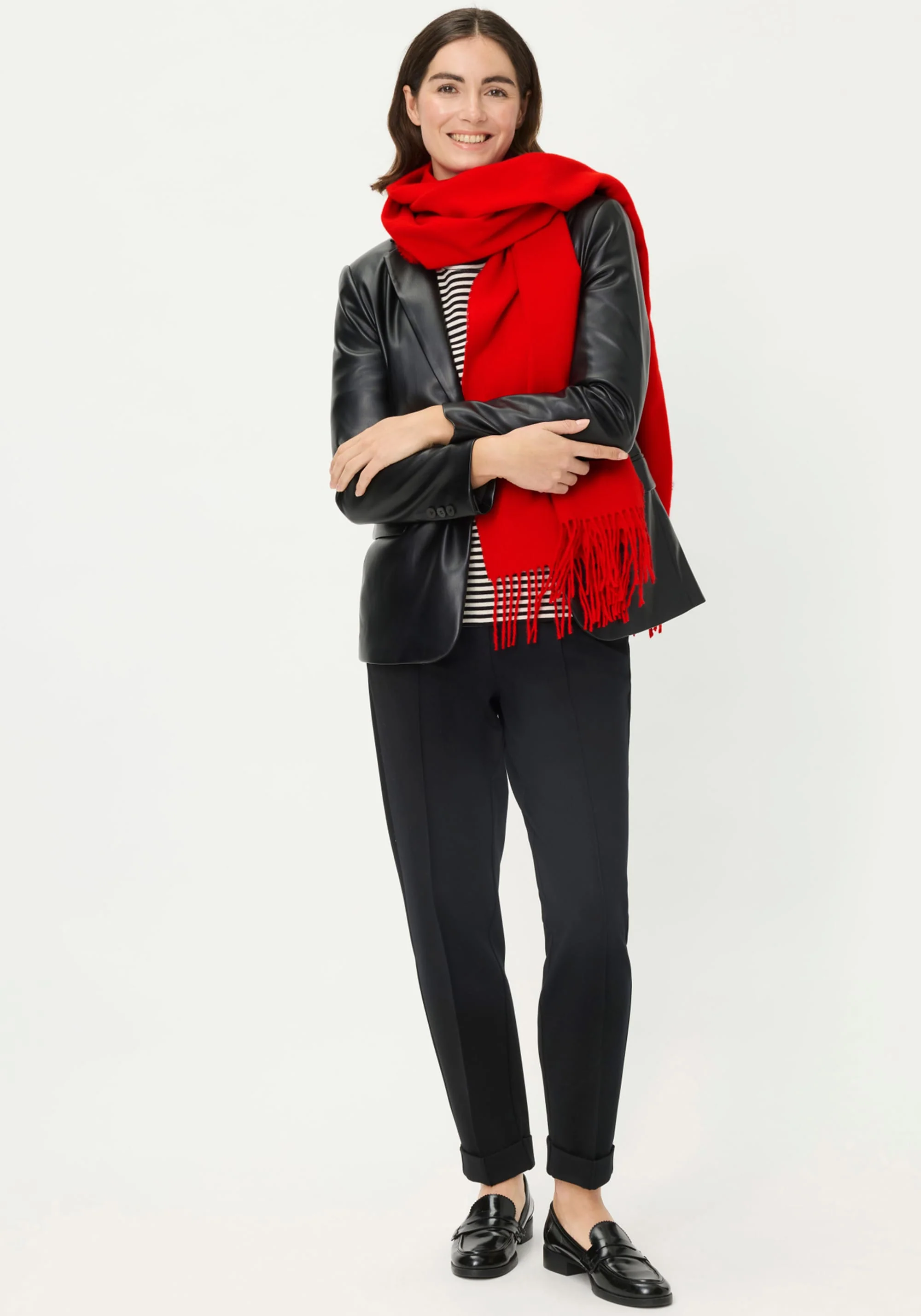 Solid Blanket Scarf with Fringe
