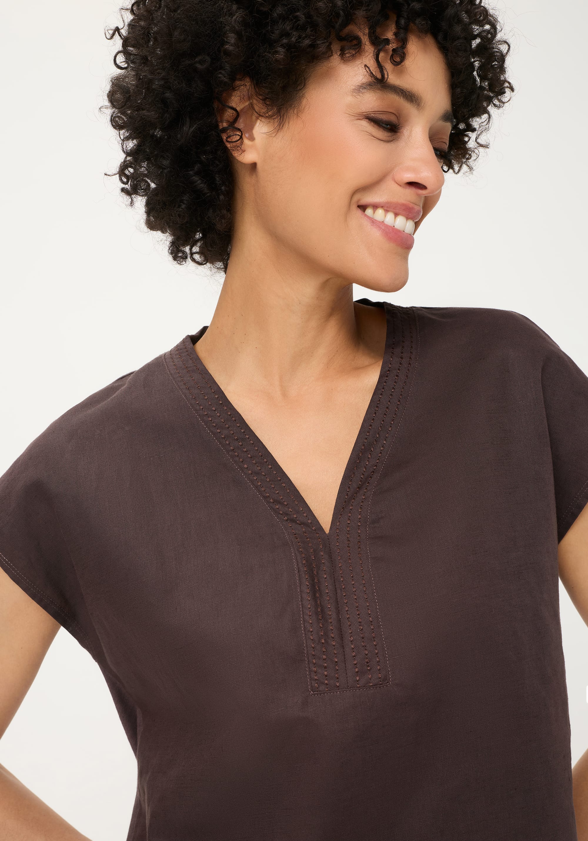 Solid Mixed Media Tunic T-Shirt - Image 3