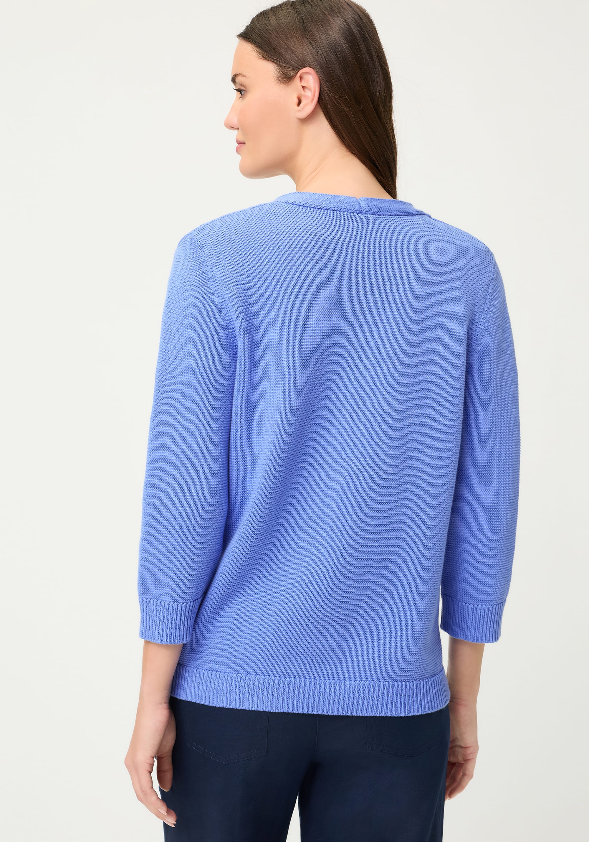 Solid V-Neck Cardigan - Image 3