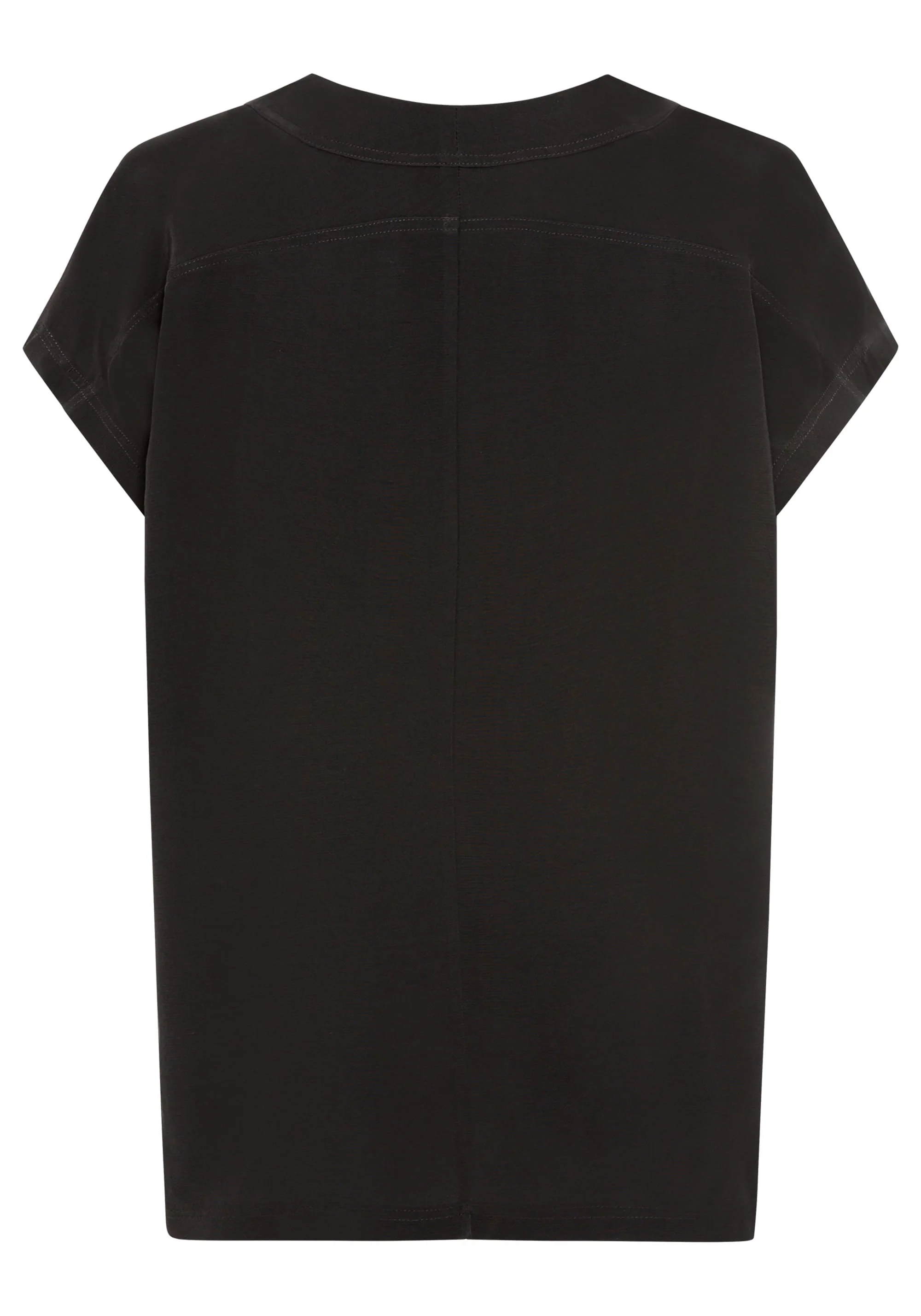 Solid V-Neck Short Sleeve Blouse - Image 4