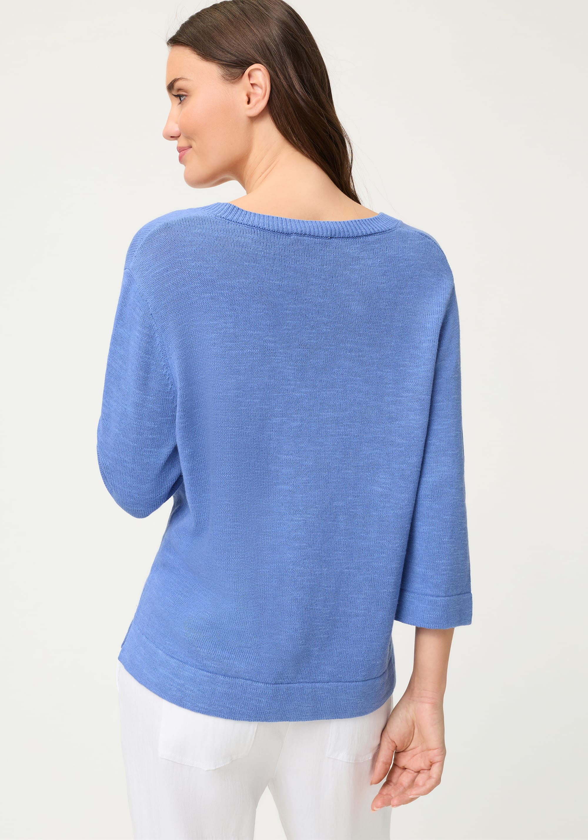 Solid V-Neck Sweater - Image 2