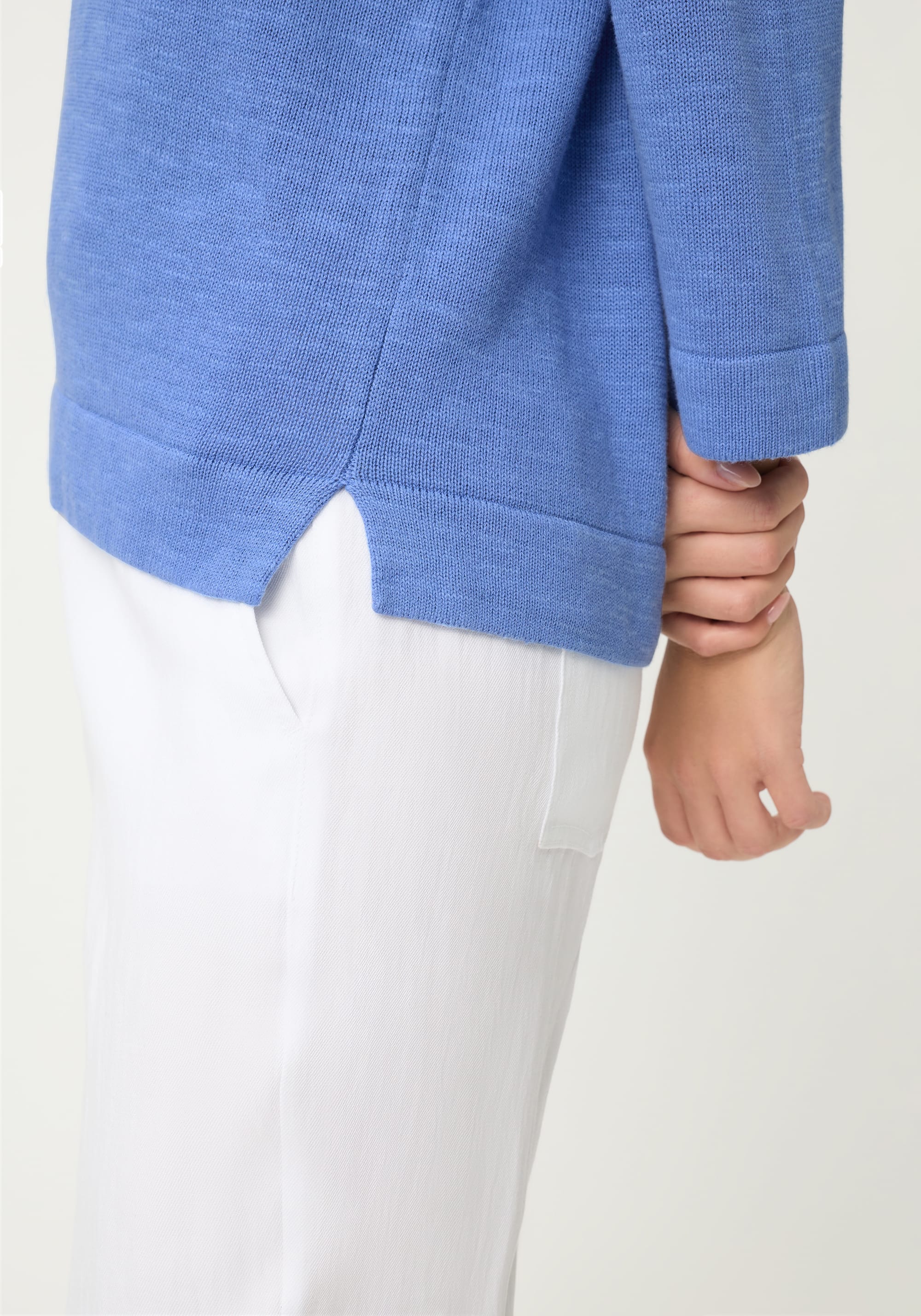 Solid V-Neck Sweater - Image 3