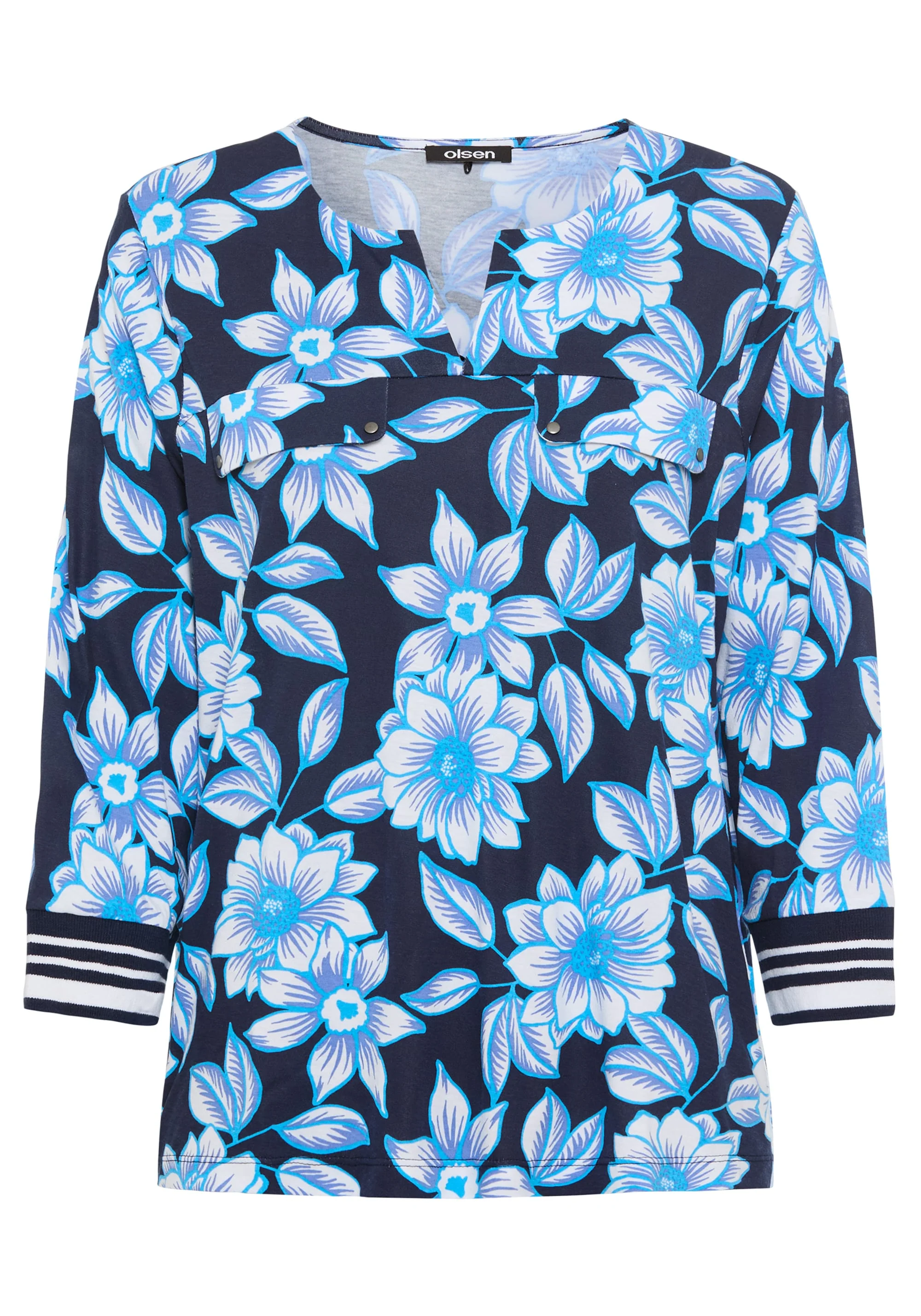 Split Neck Floral T-Shirt - Image 6