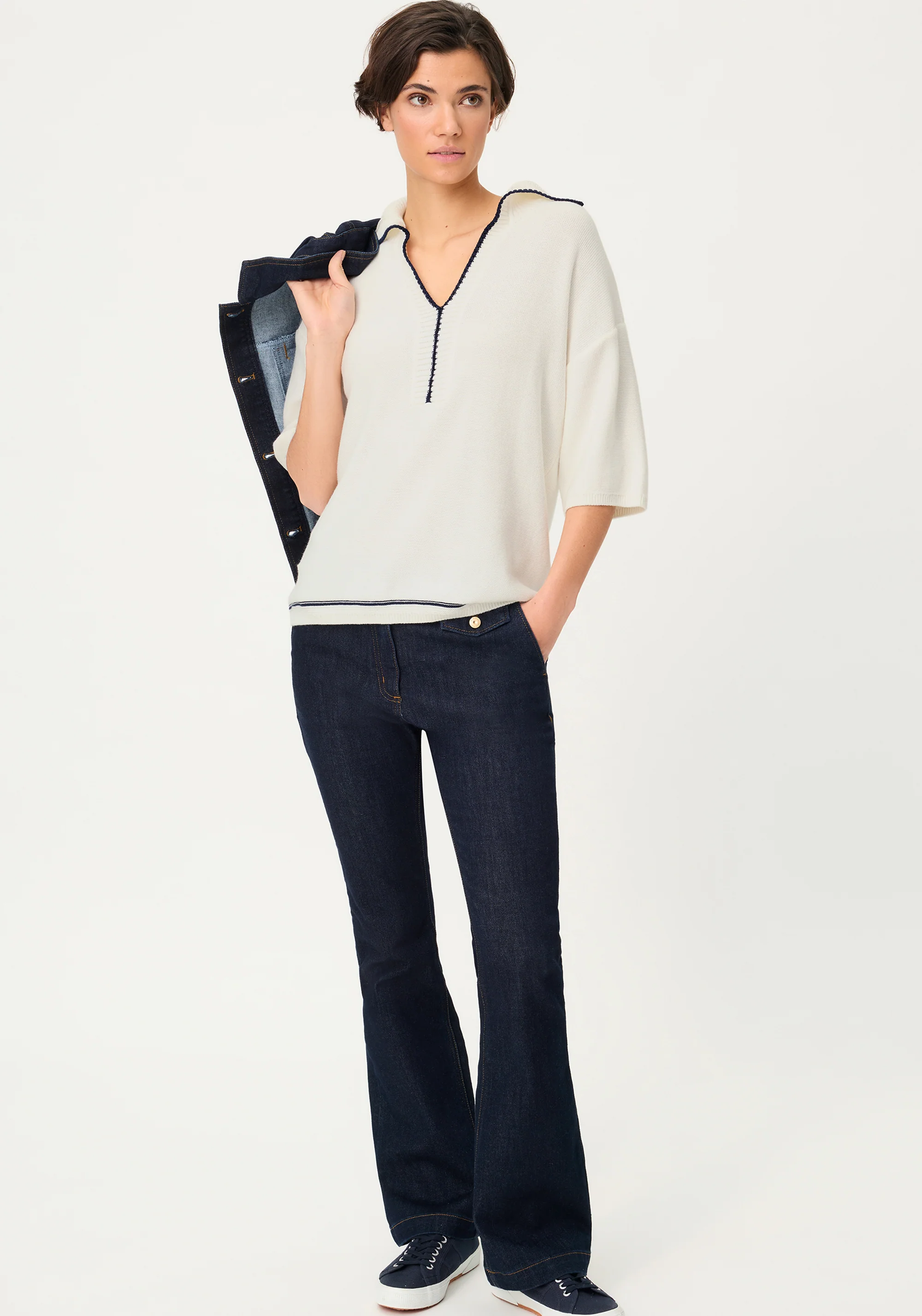 Split-Neck Polo Sweater - Image 5