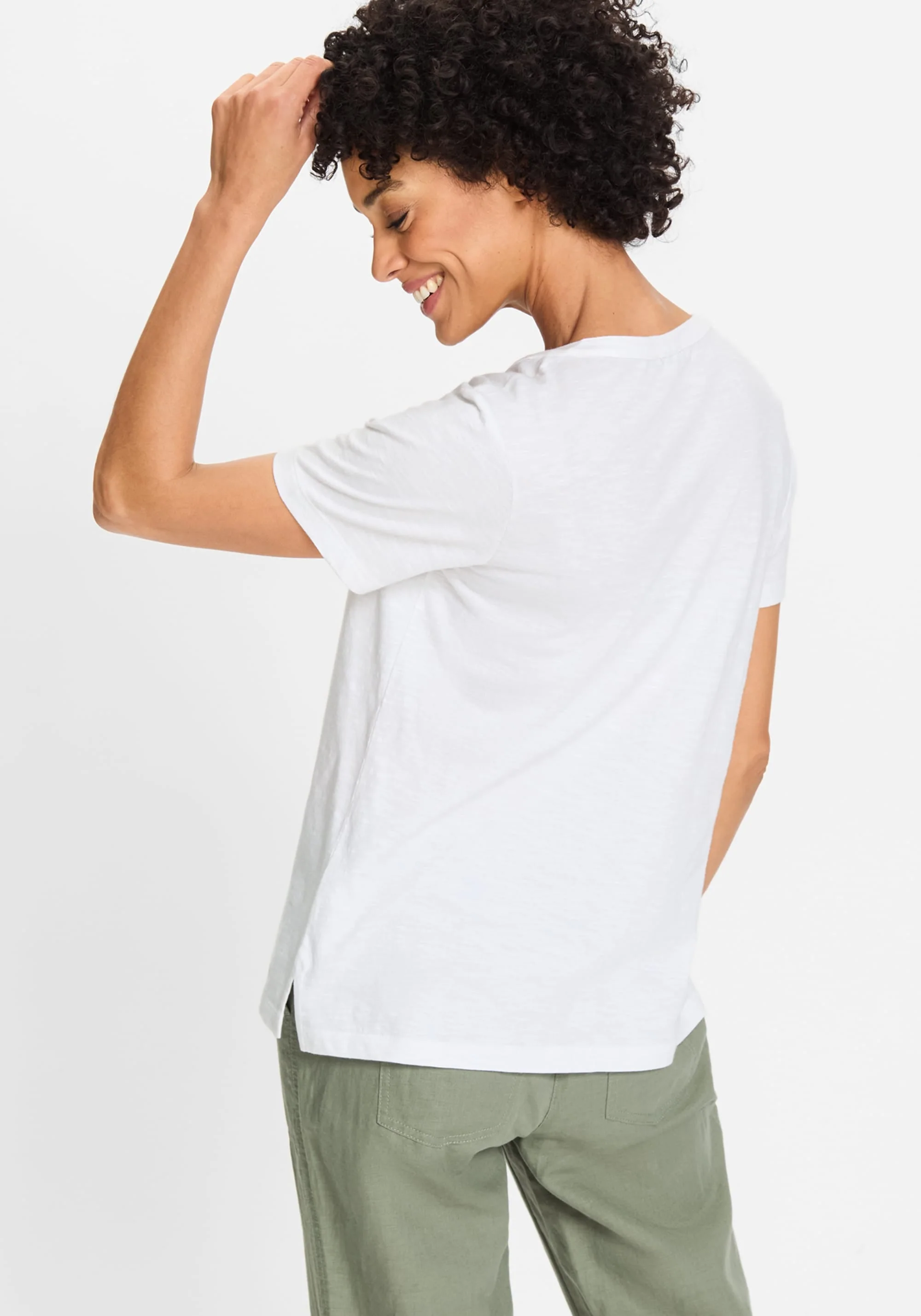 Split Neck T-Shirt with Embroidery - Image 2