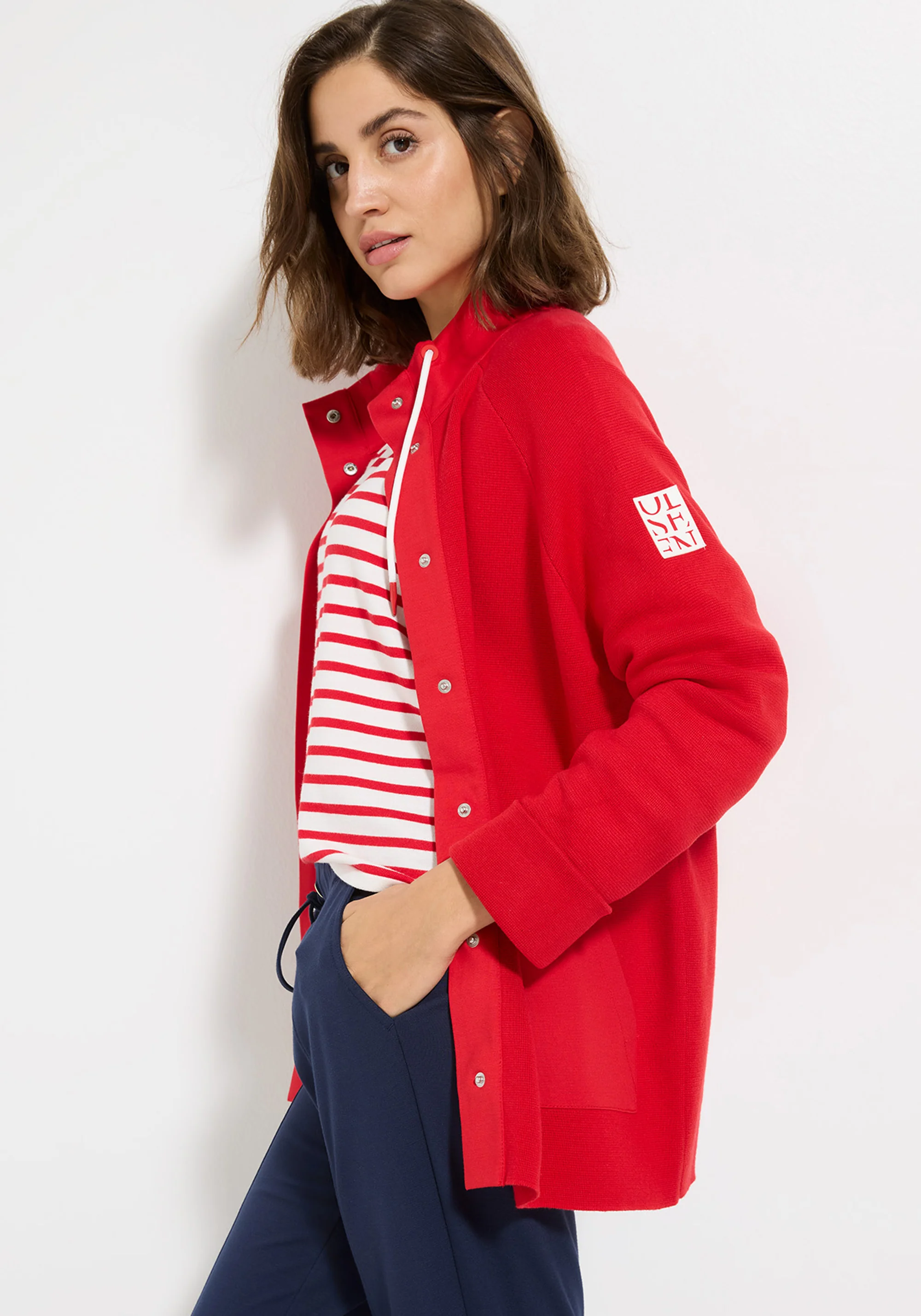 Sporty Mock Knit Cardigan