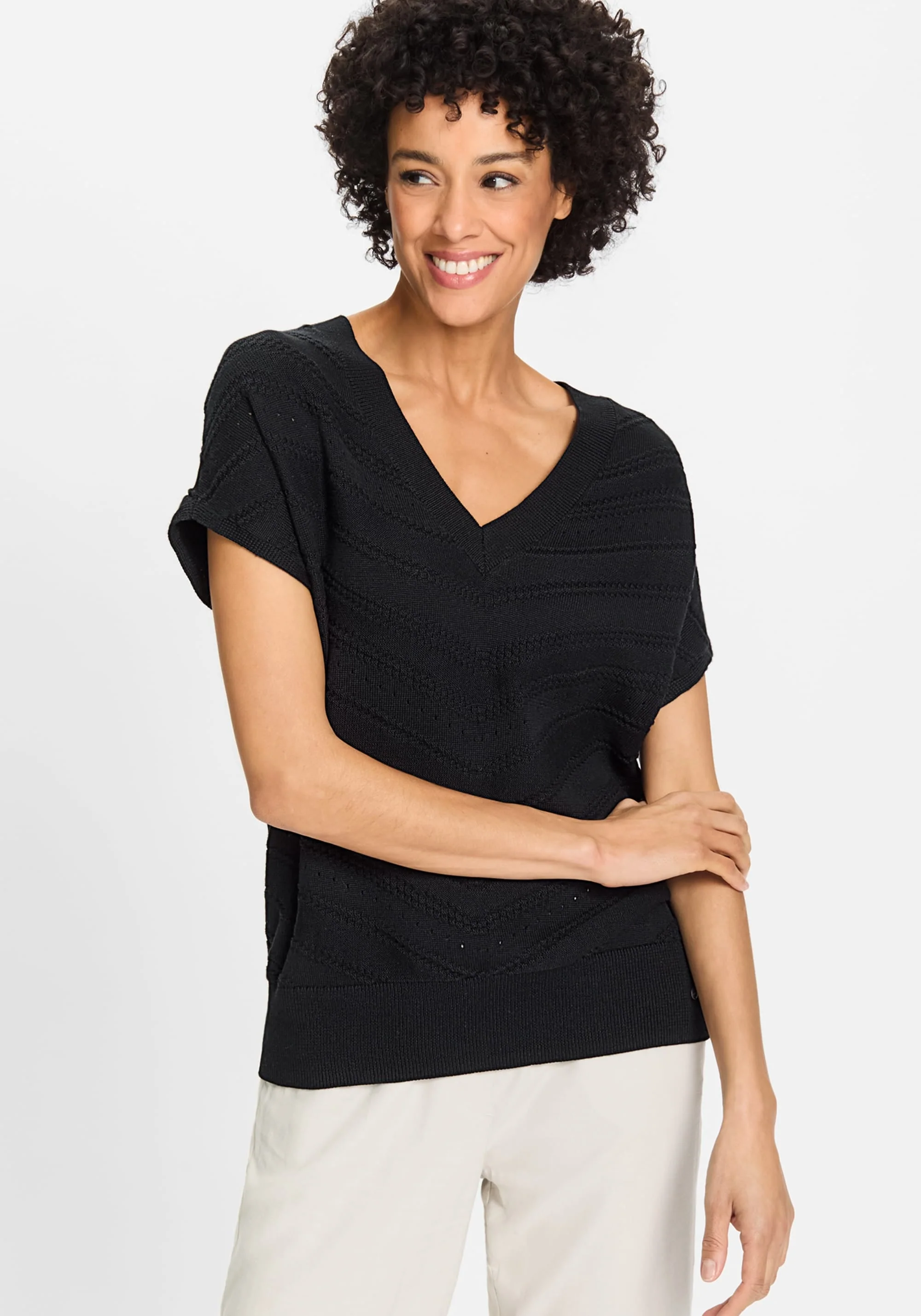 Stitch Interest Sleeve Sweater