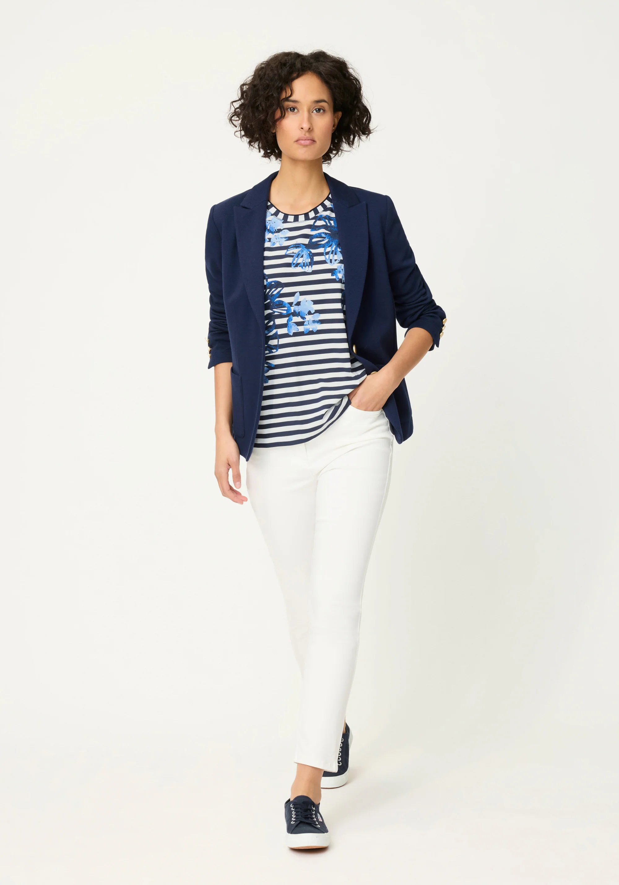Stripe & Floral Print T-Shirt - Image 4