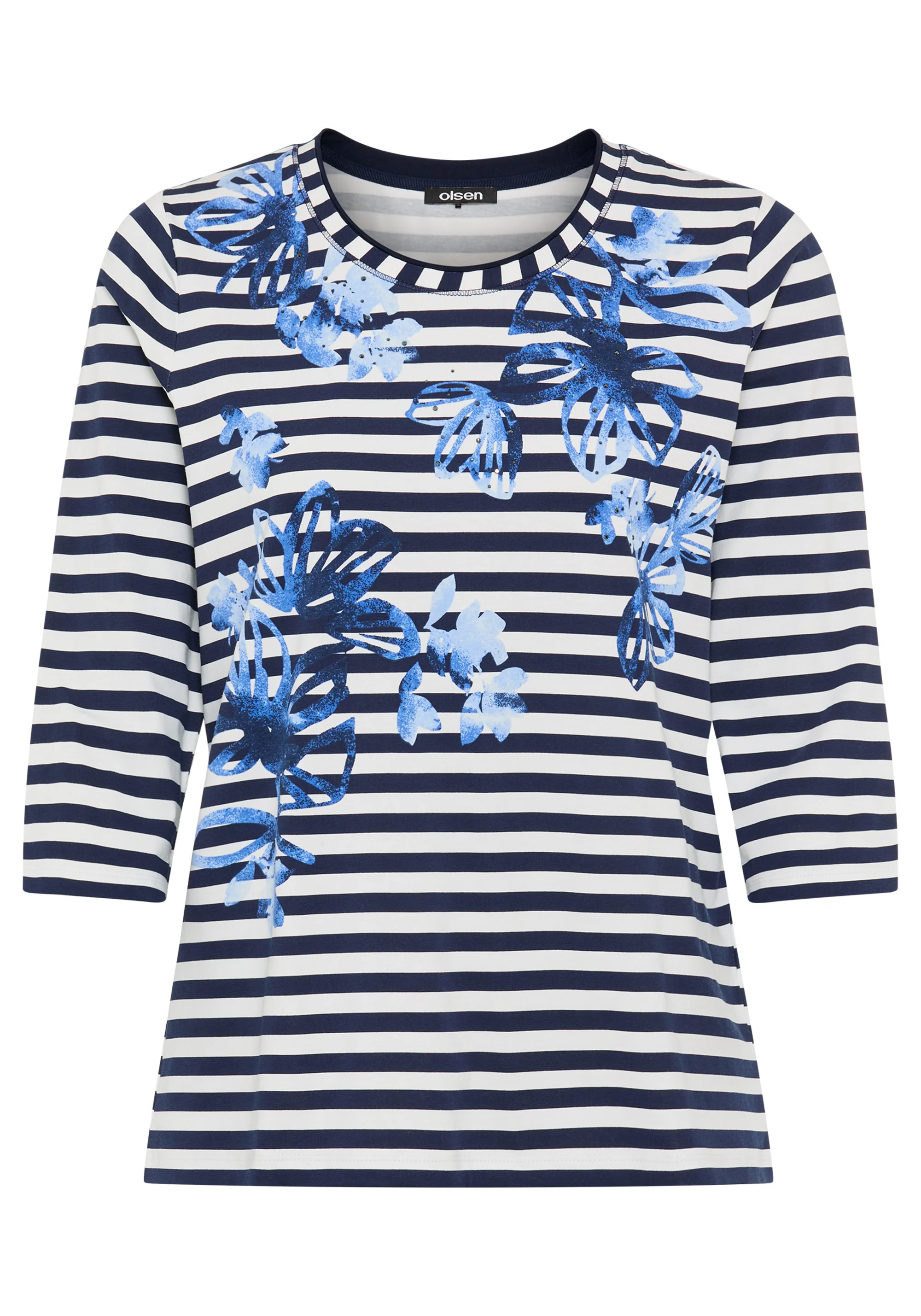 Stripe & Floral Print T-Shirt - Image 5