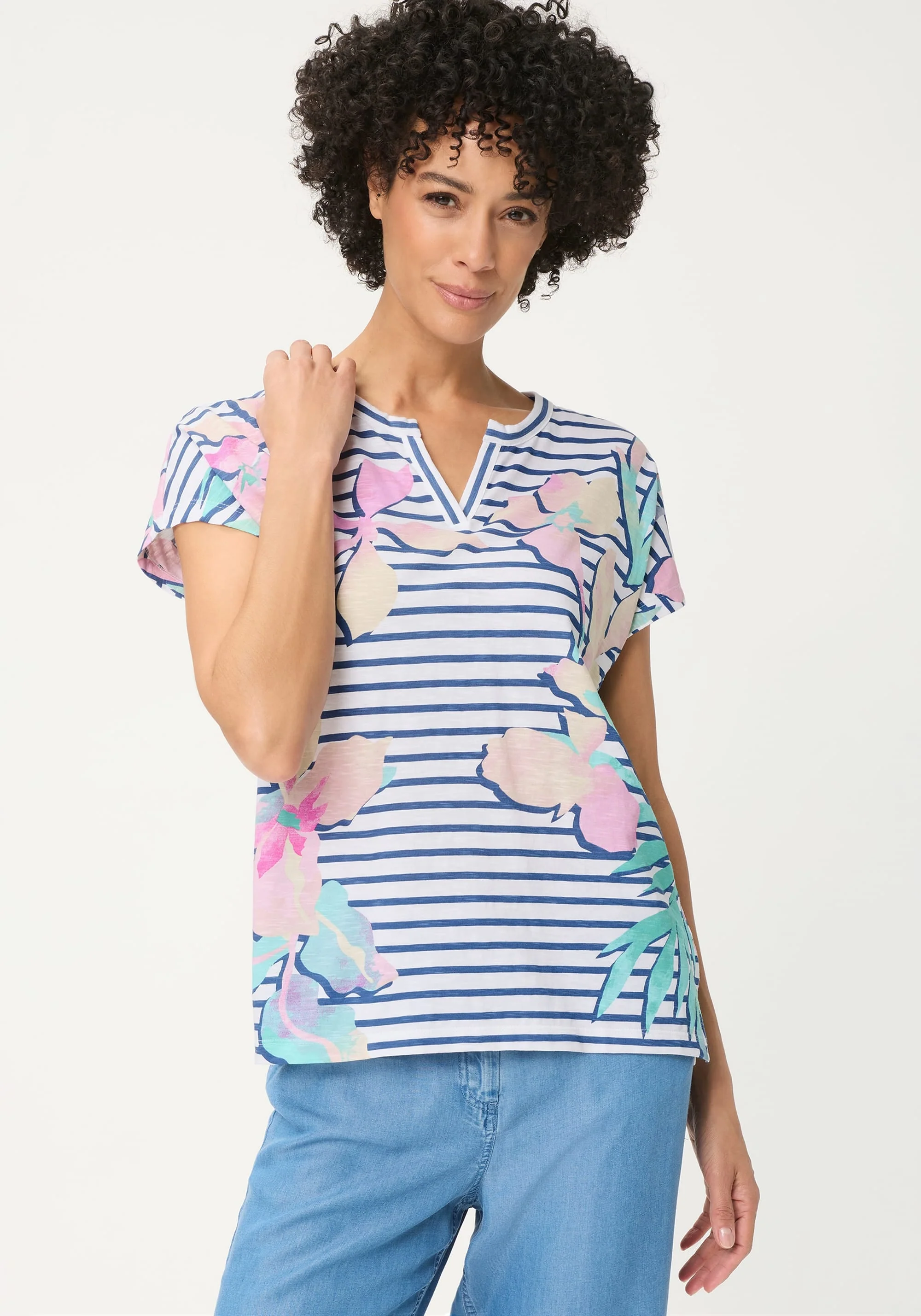 Stripe & Floral T-Shirt