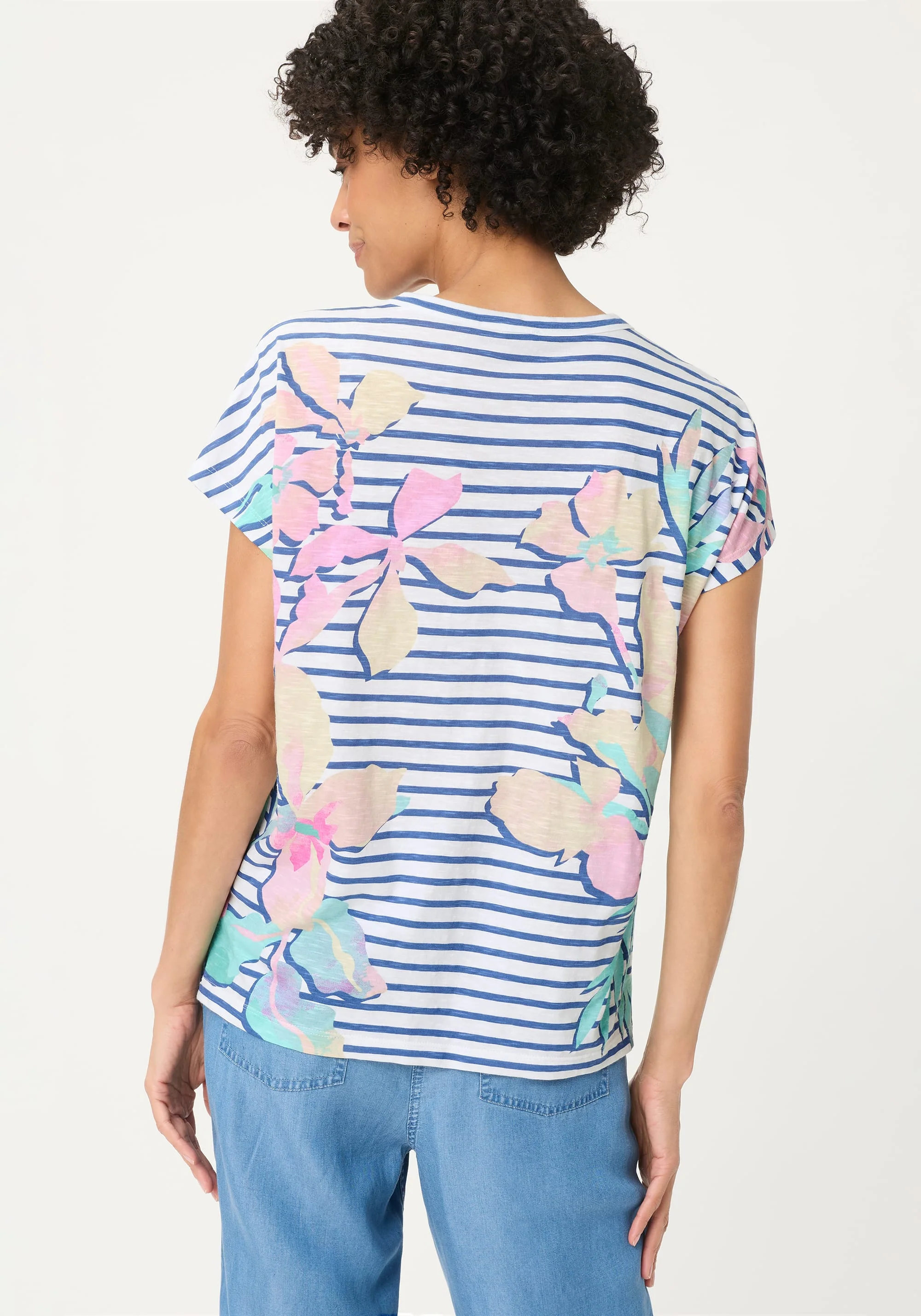 Stripe & Floral T-Shirt - Image 2