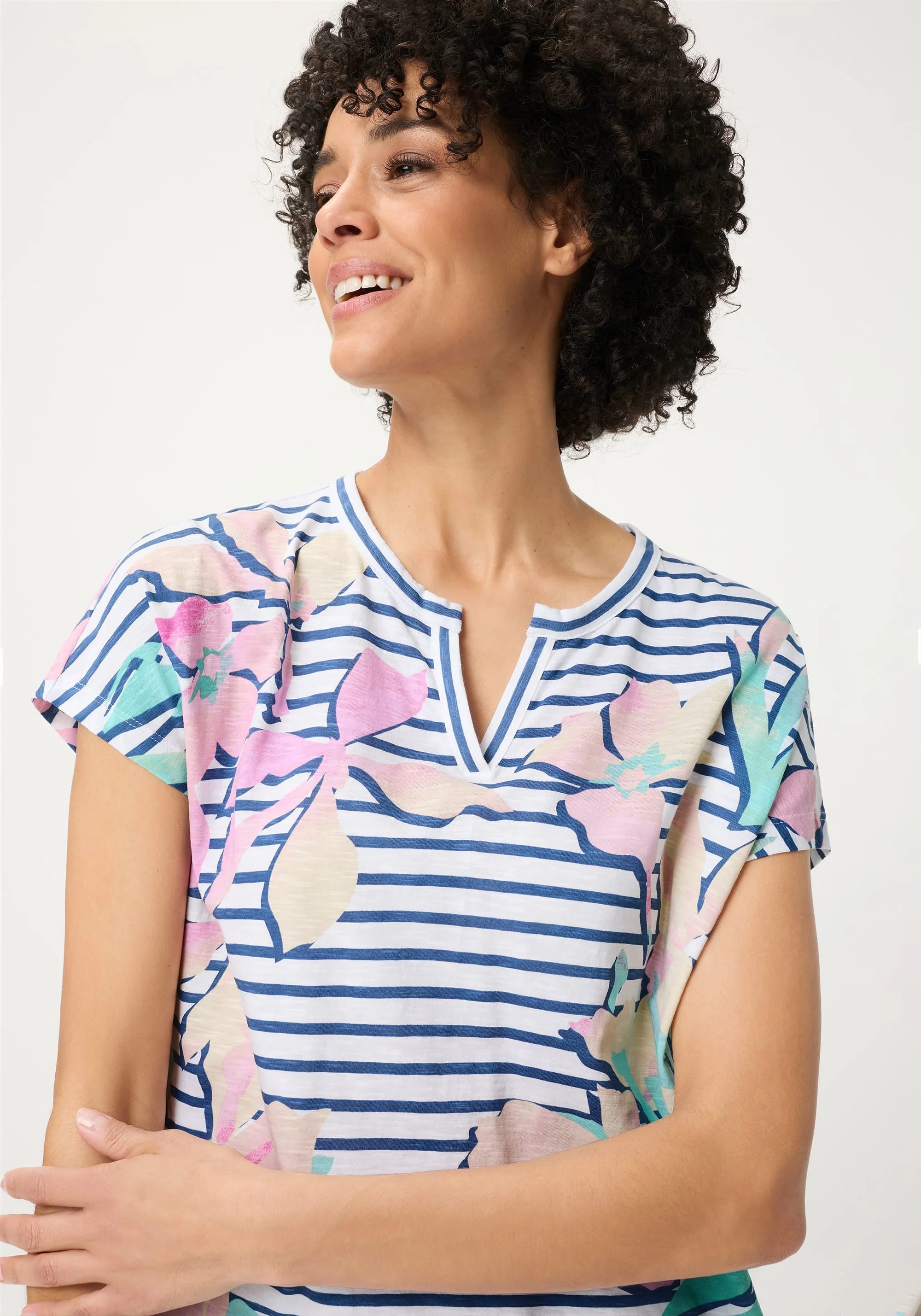 Stripe & Floral T-Shirt - Image 3