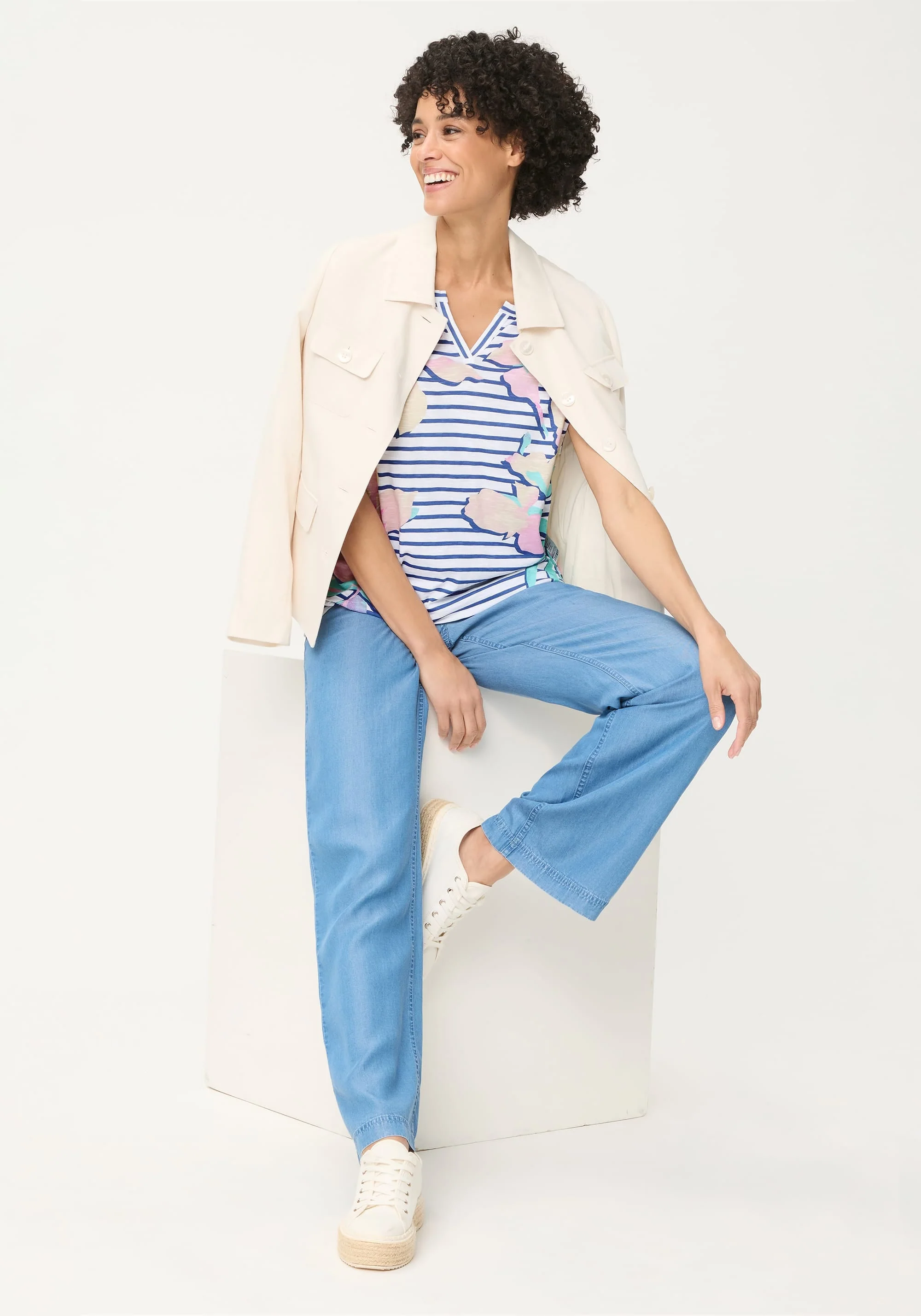 Stripe & Floral T-Shirt - Image 4