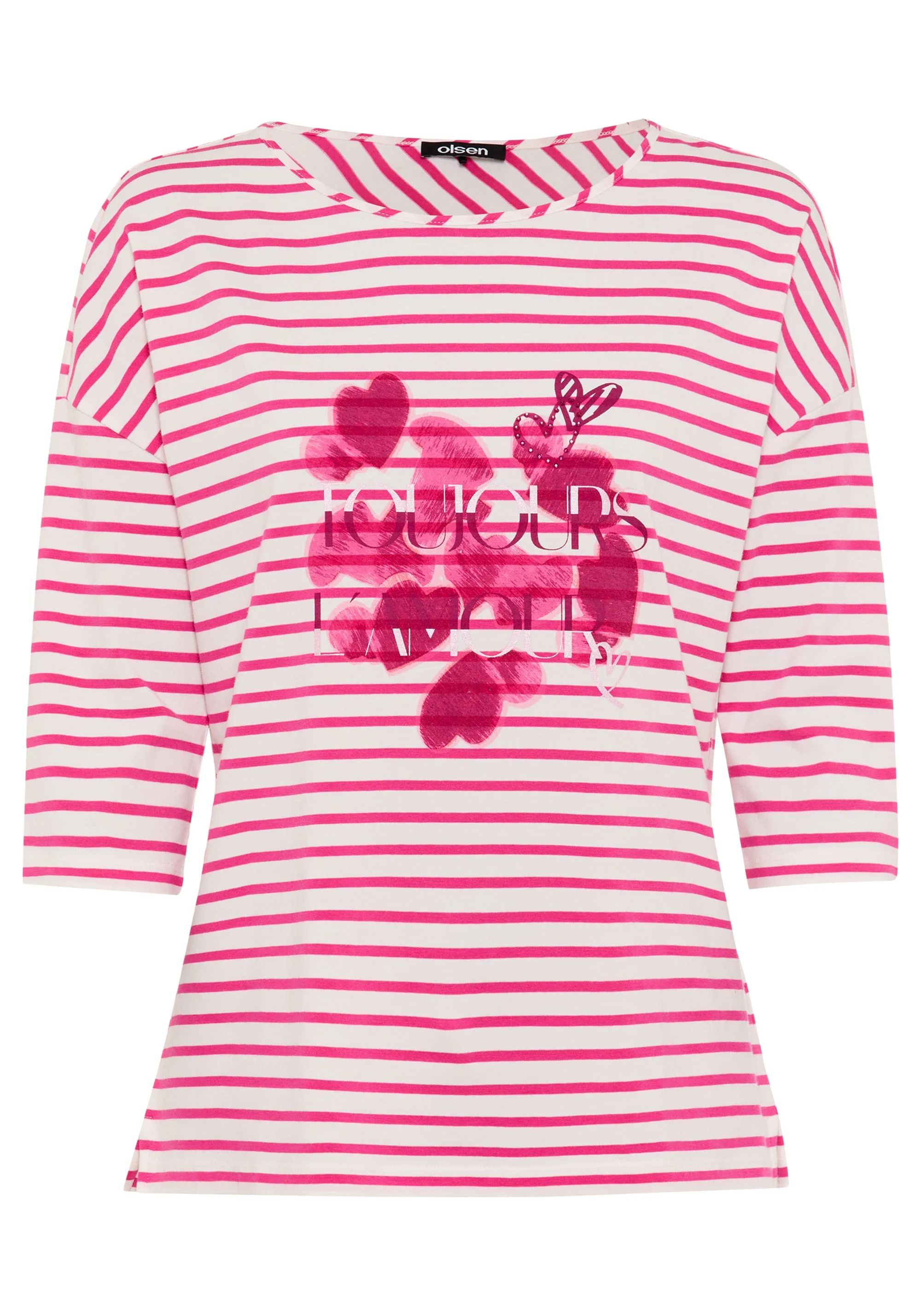 Stripe & Hearts Print T-Shirt - Image 5