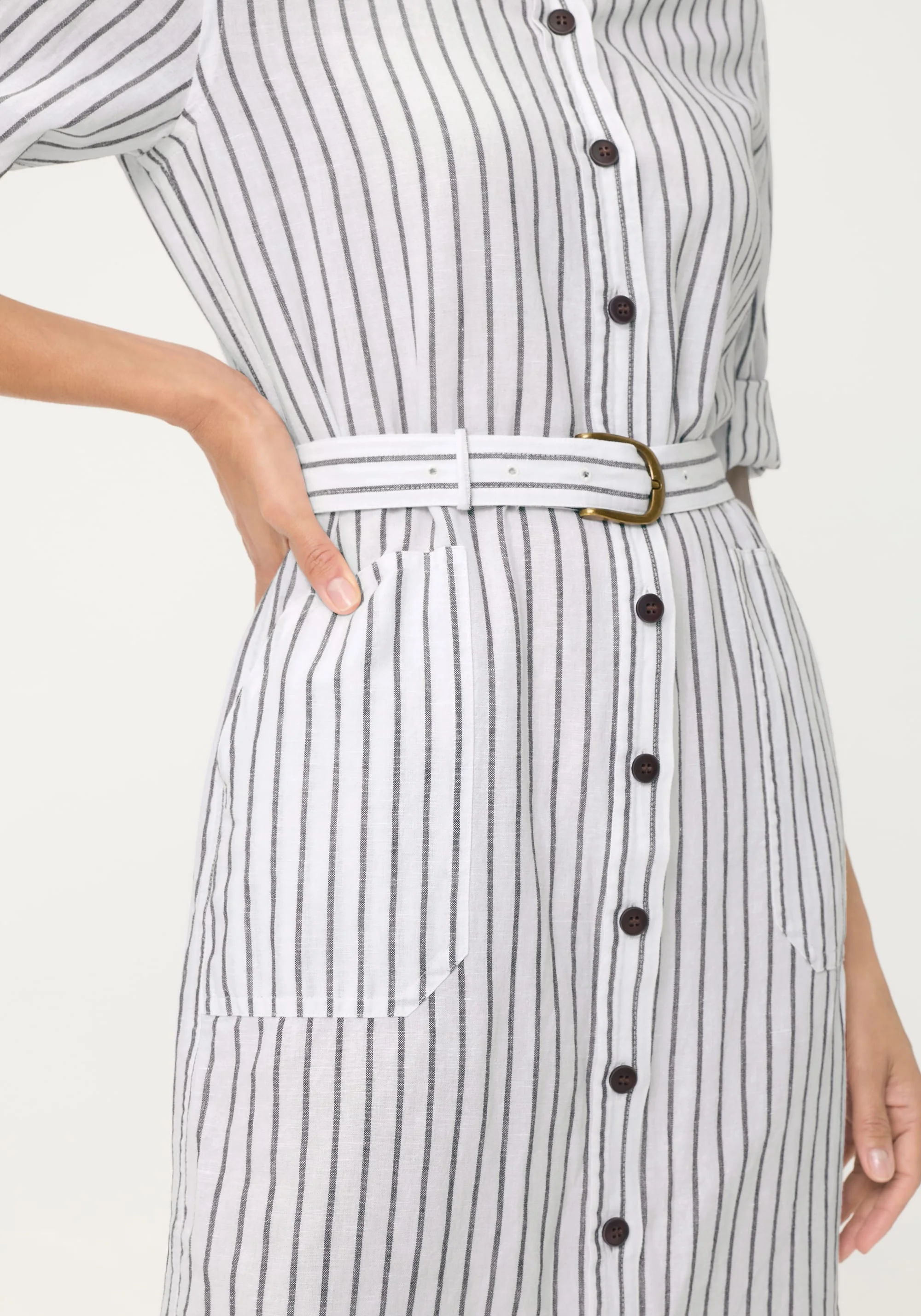 Stripe Shirt Dress - Image 4