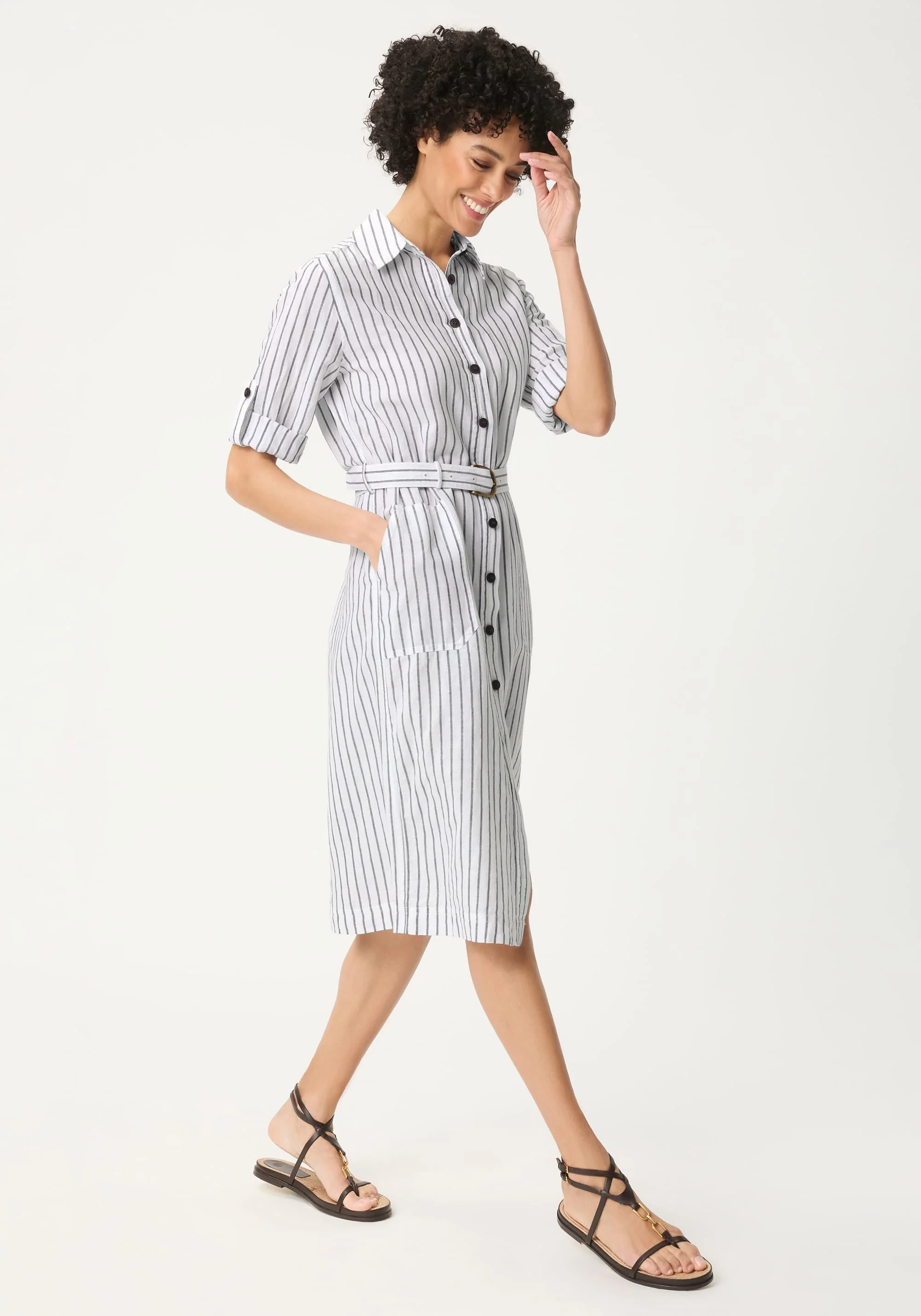Stripe Shirt Dress - Image 5