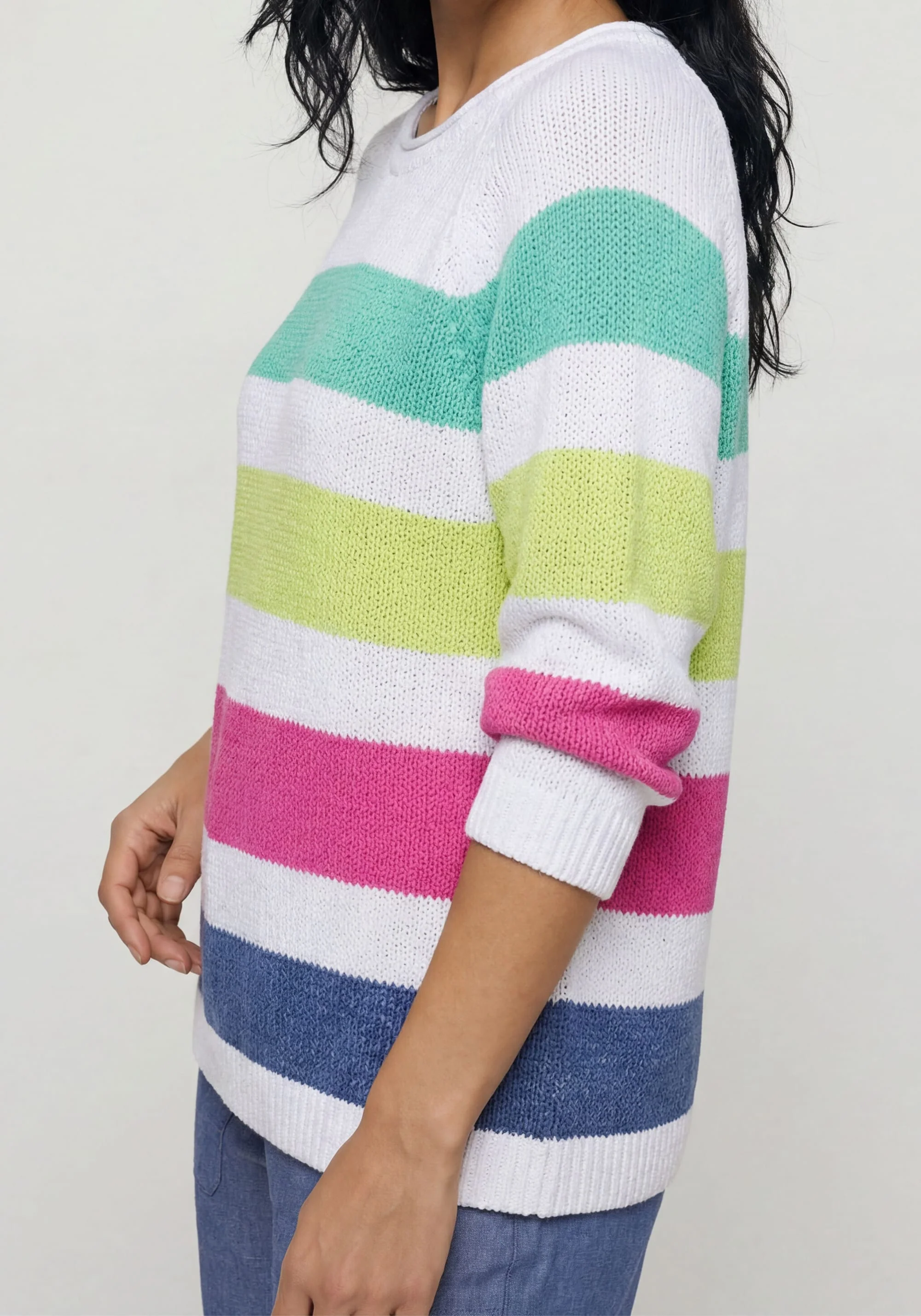Stripe Tape Yarn Sweater - Image 2