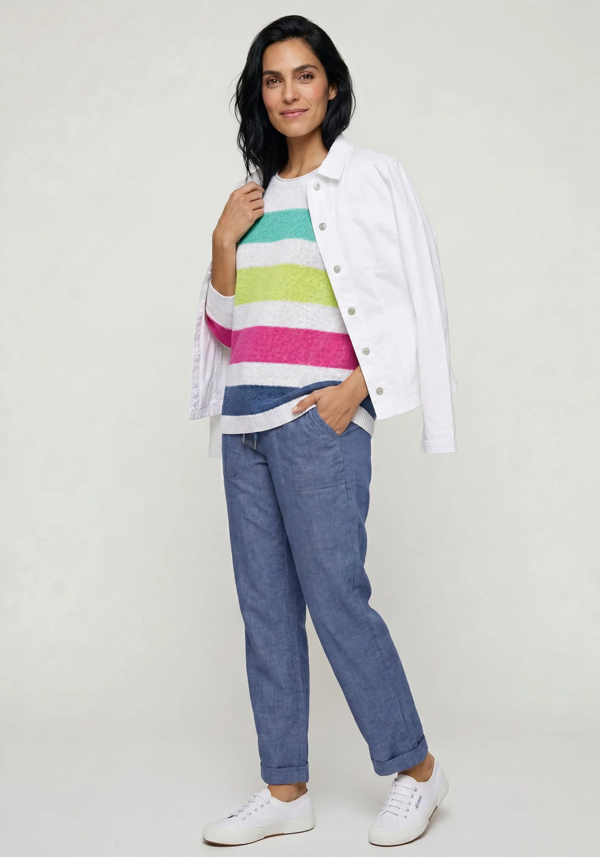 Stripe Tape Yarn Sweater - Image 3