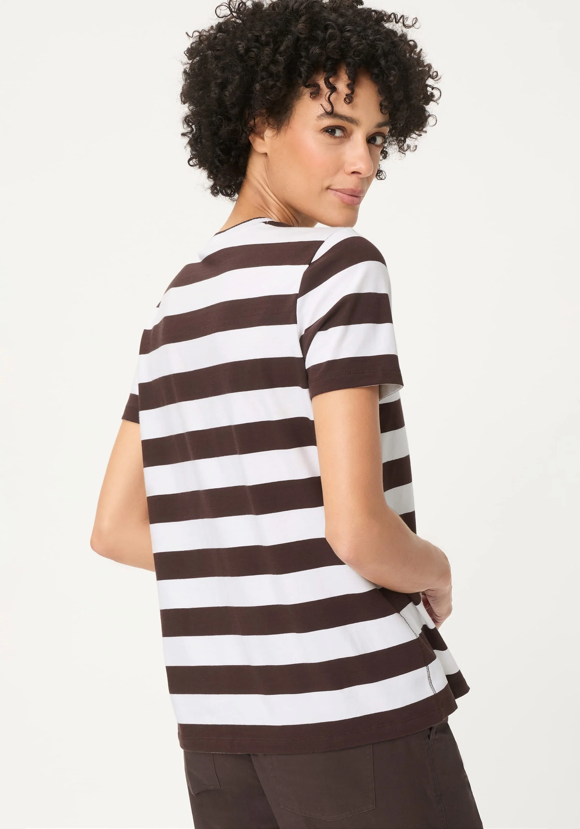 Stripe V-Neck T-Shirt - Image 2