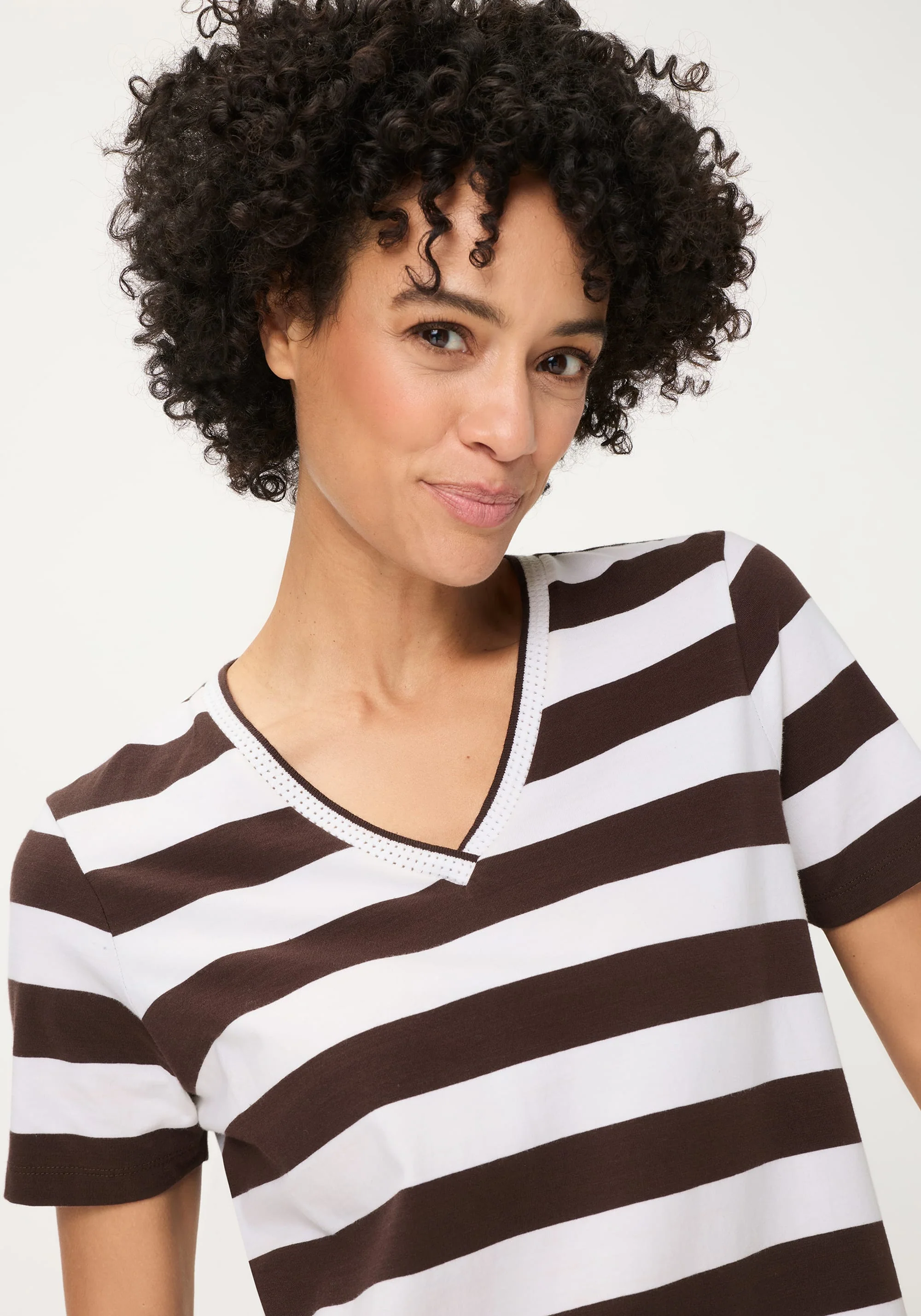 Stripe V-Neck T-Shirt - Image 3