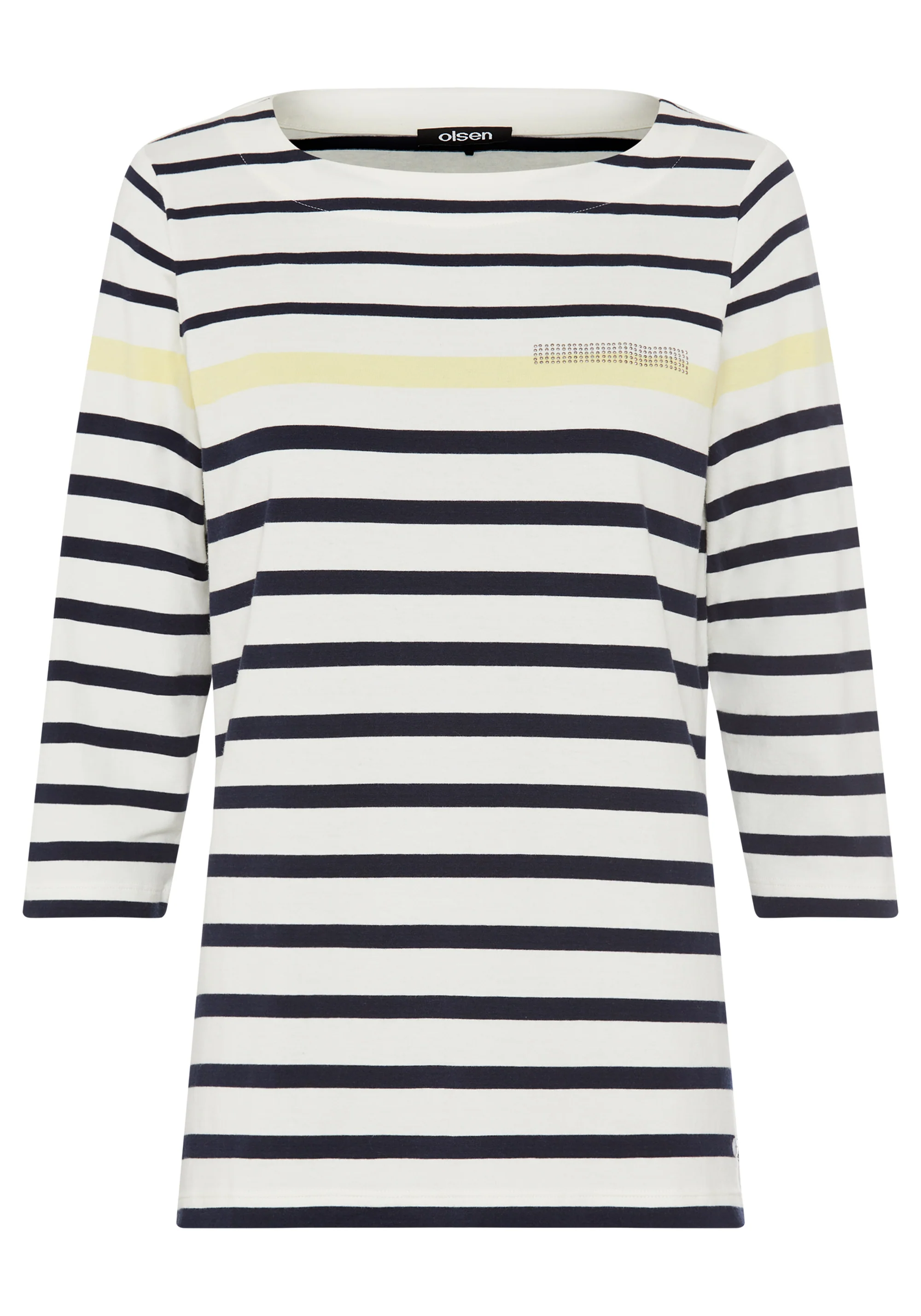 Striped Boat Neck T-Shirt - Image 3
