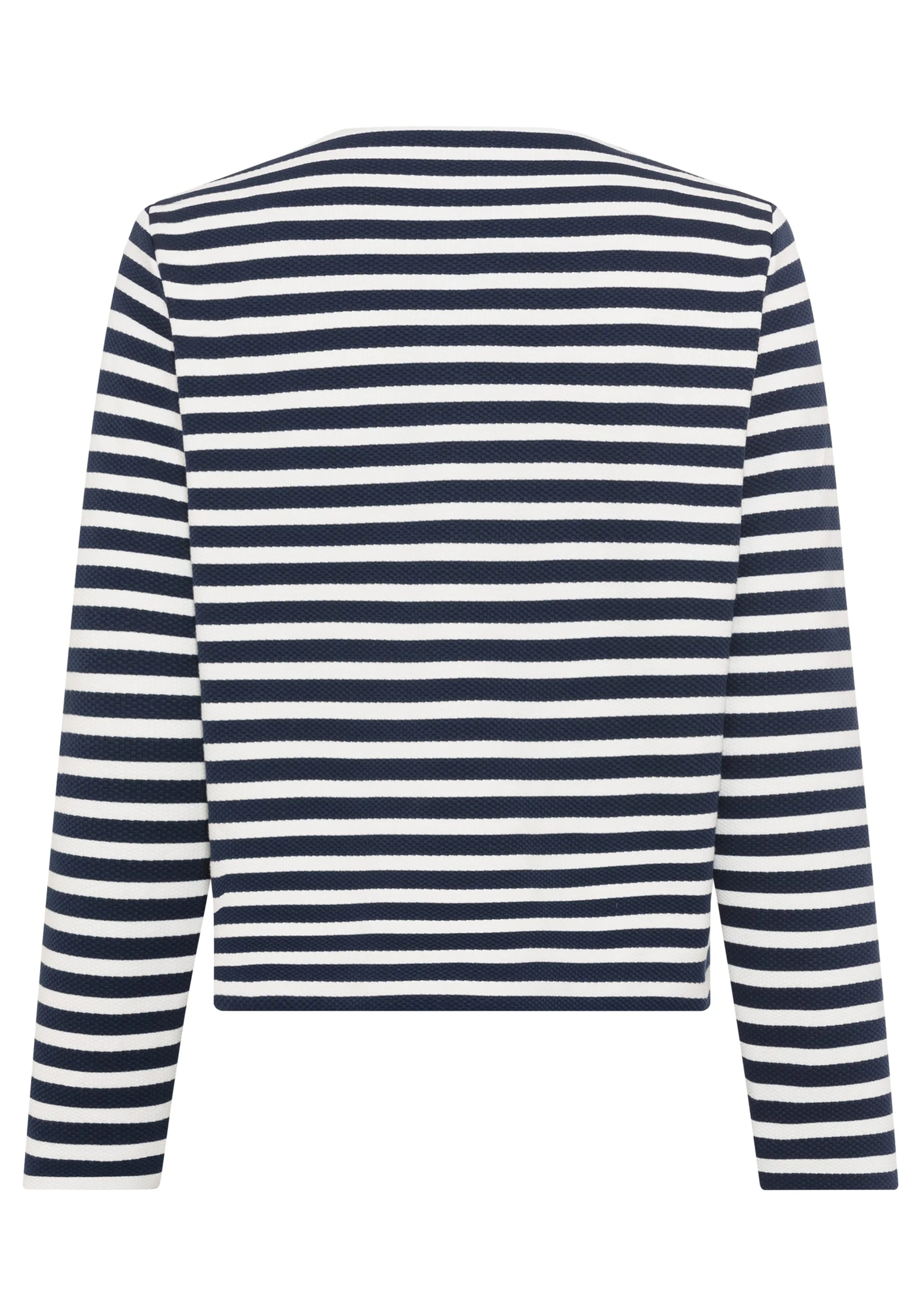 Striped Collarless Zip Front Jacket - Image 5