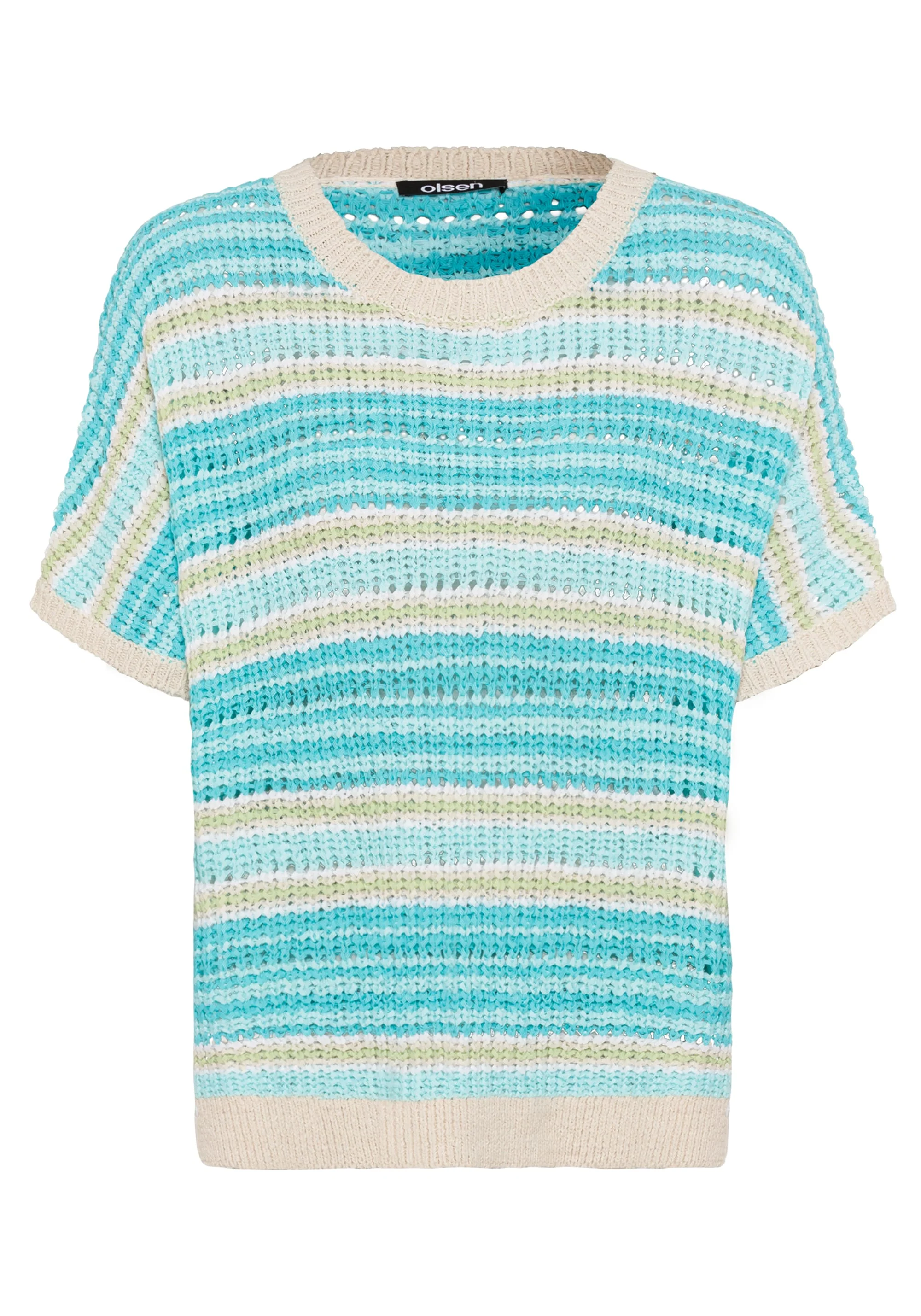 Striped Dolman Tape Yarn Sweater - Image 4
